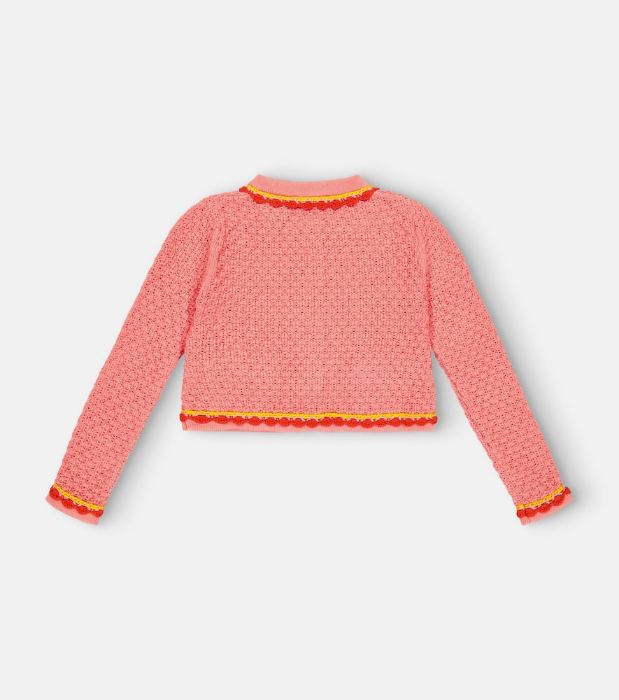 Crochet-trimmed cardigan