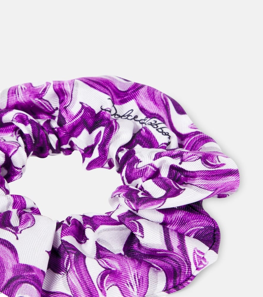 Majolica printed silk scrunchie