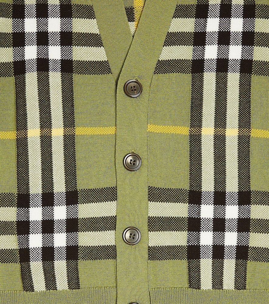 Burberry Check wool and cotton cardigan