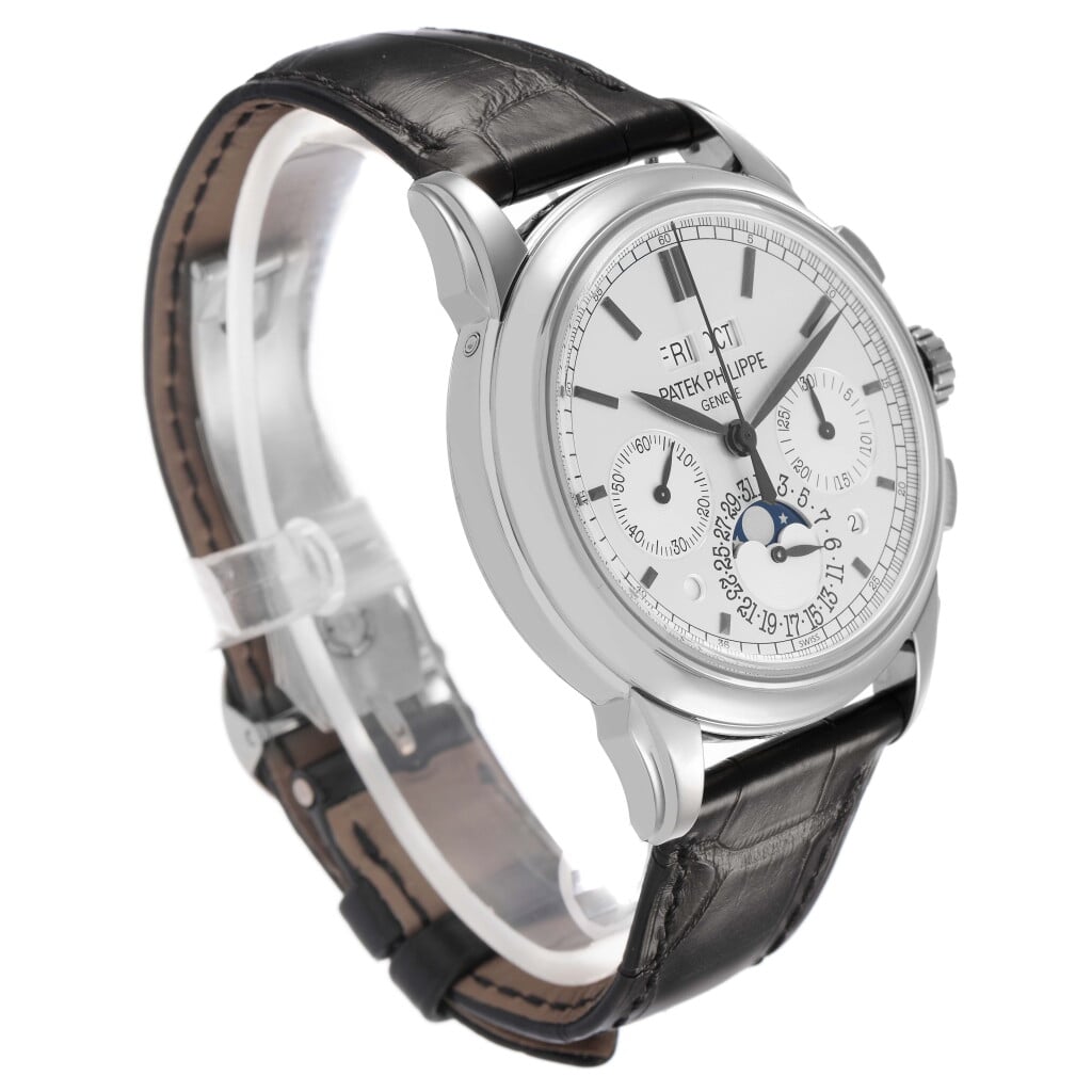 Grand Complications (Reference 5270G-001). A 41mm white gold manual wind wristwatch with chronograph, moonphase, and perpetual calendar. 2013