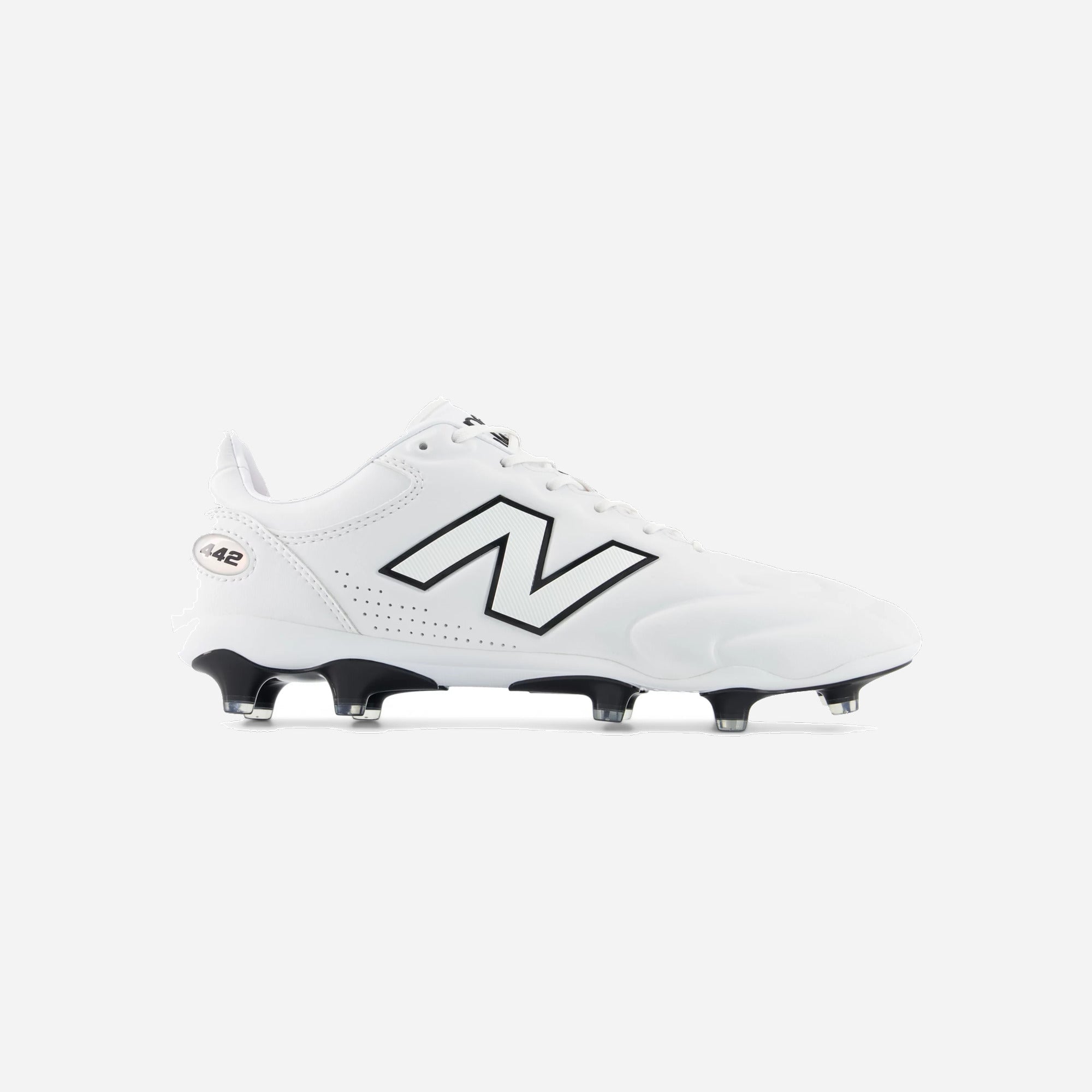 New Balance 442 Elite Fg V3 White With Black And Fire Cracker Wide