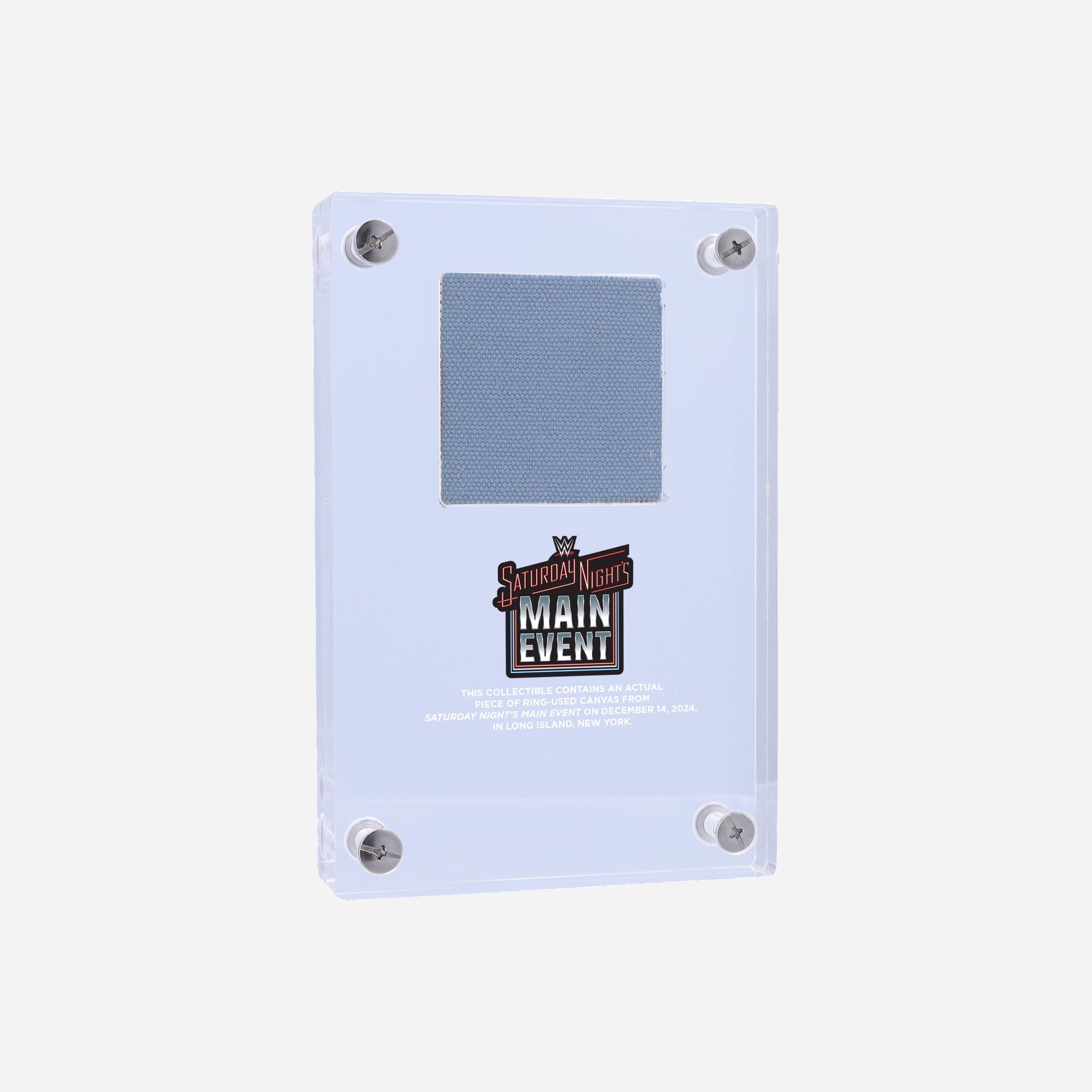 WWE Saturday Night's Main Event Acrylic Display Case with Match-Used Canvas from December 14, 2024