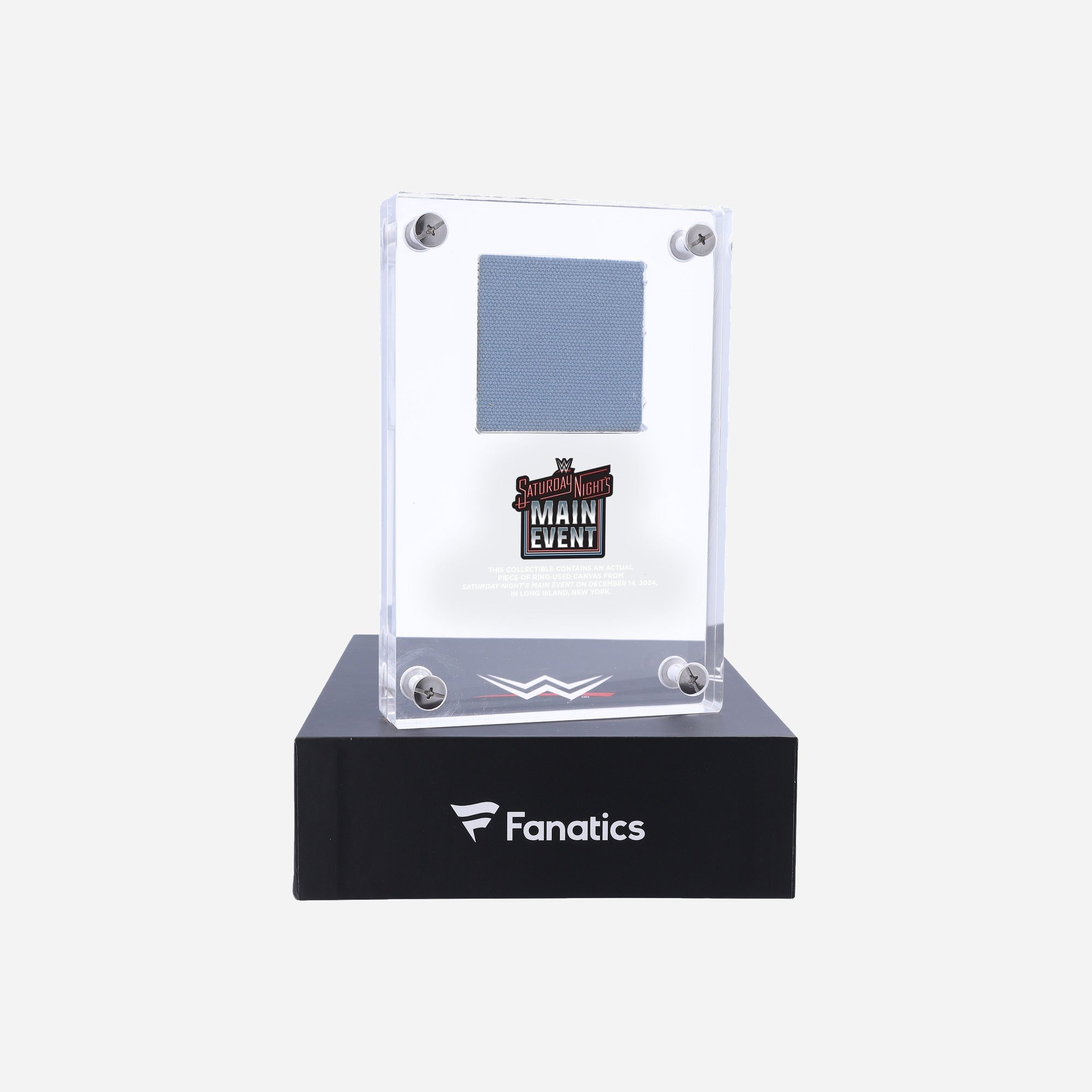 WWE Saturday Night's Main Event Acrylic Display Case with Match-Used Canvas from December 14, 2024