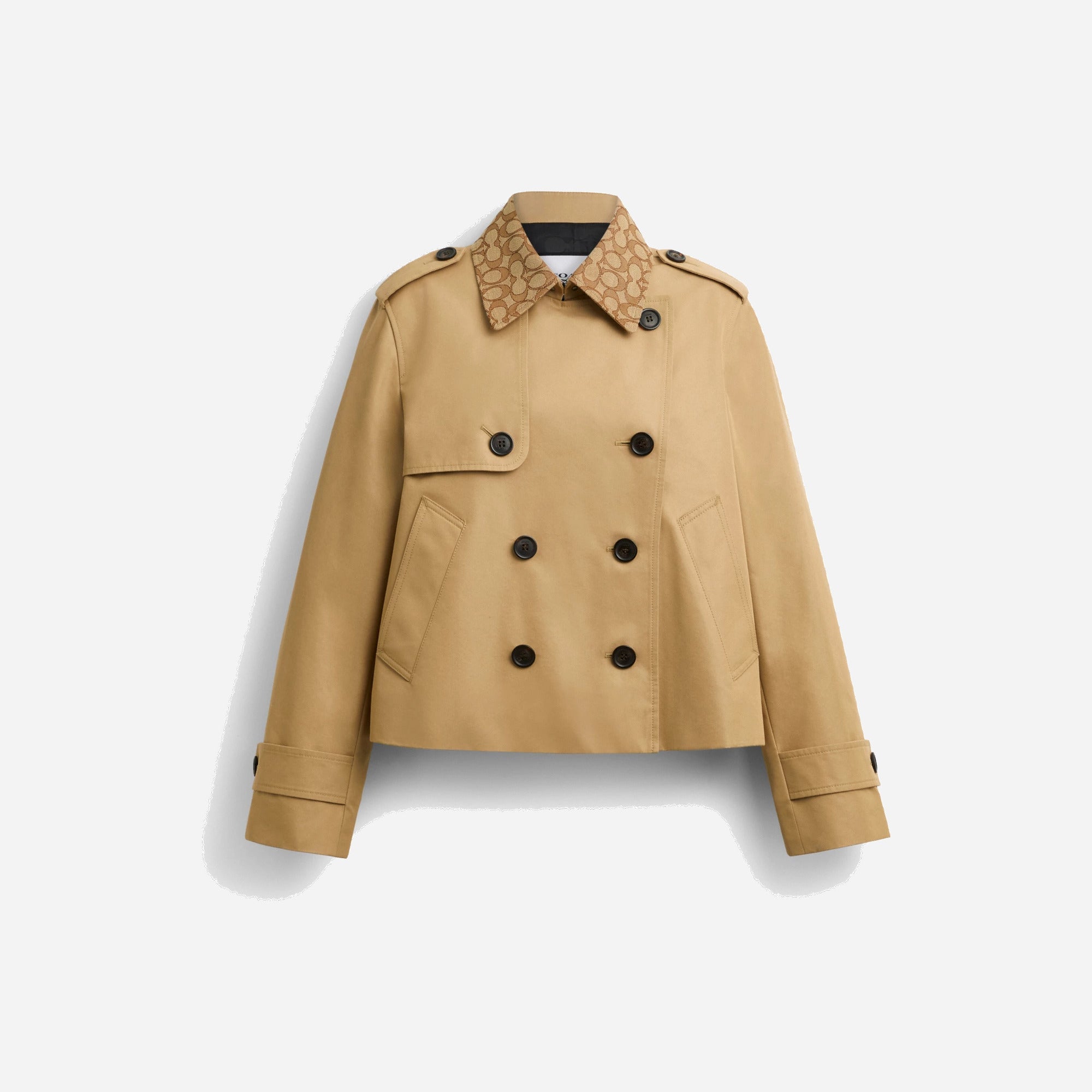 Coach Short Trench Coat With Signature Collar Khaki WMNS