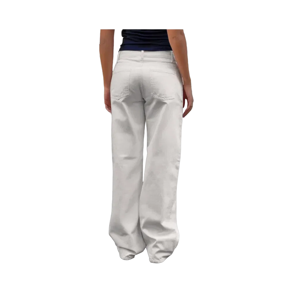 Subdued Low Waist Pants 'White'