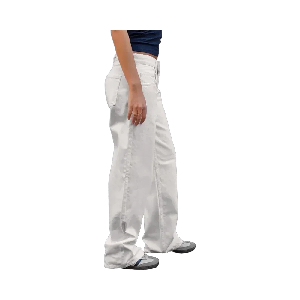 Subdued Low Waist Pants 'White'