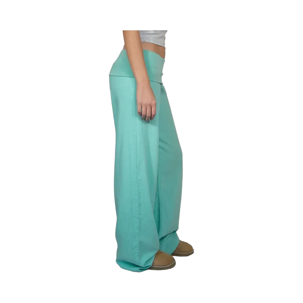 Subdued Waistband Palazzo Pants 'Aquamarine'