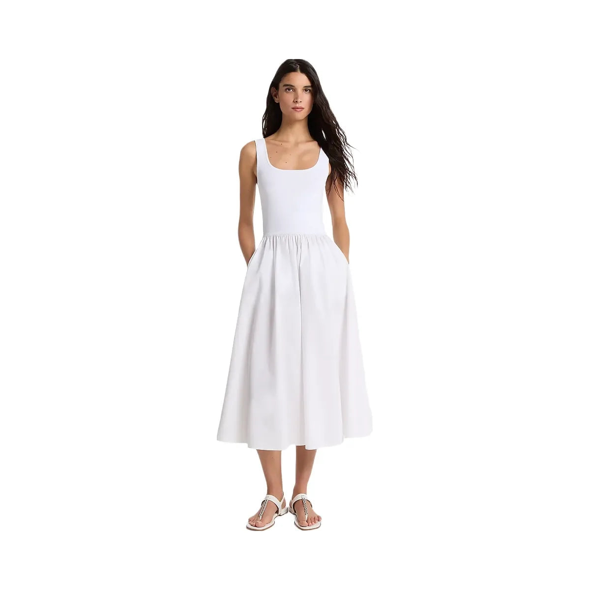 Michael Kors Viscose Blend Midi Dress White