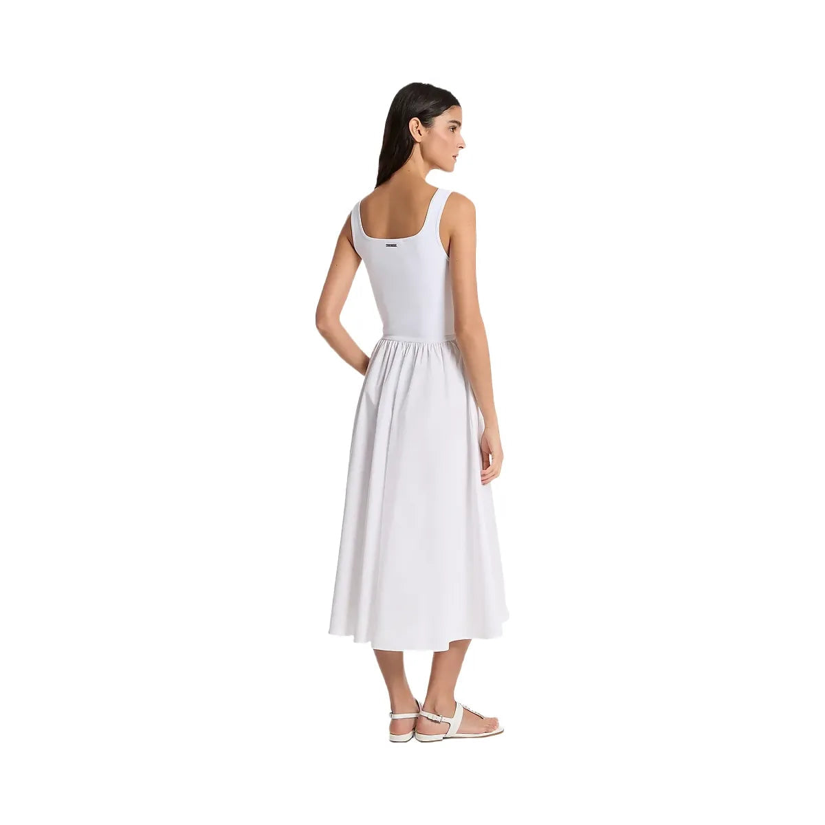 Michael Kors Viscose Blend Midi Dress White
