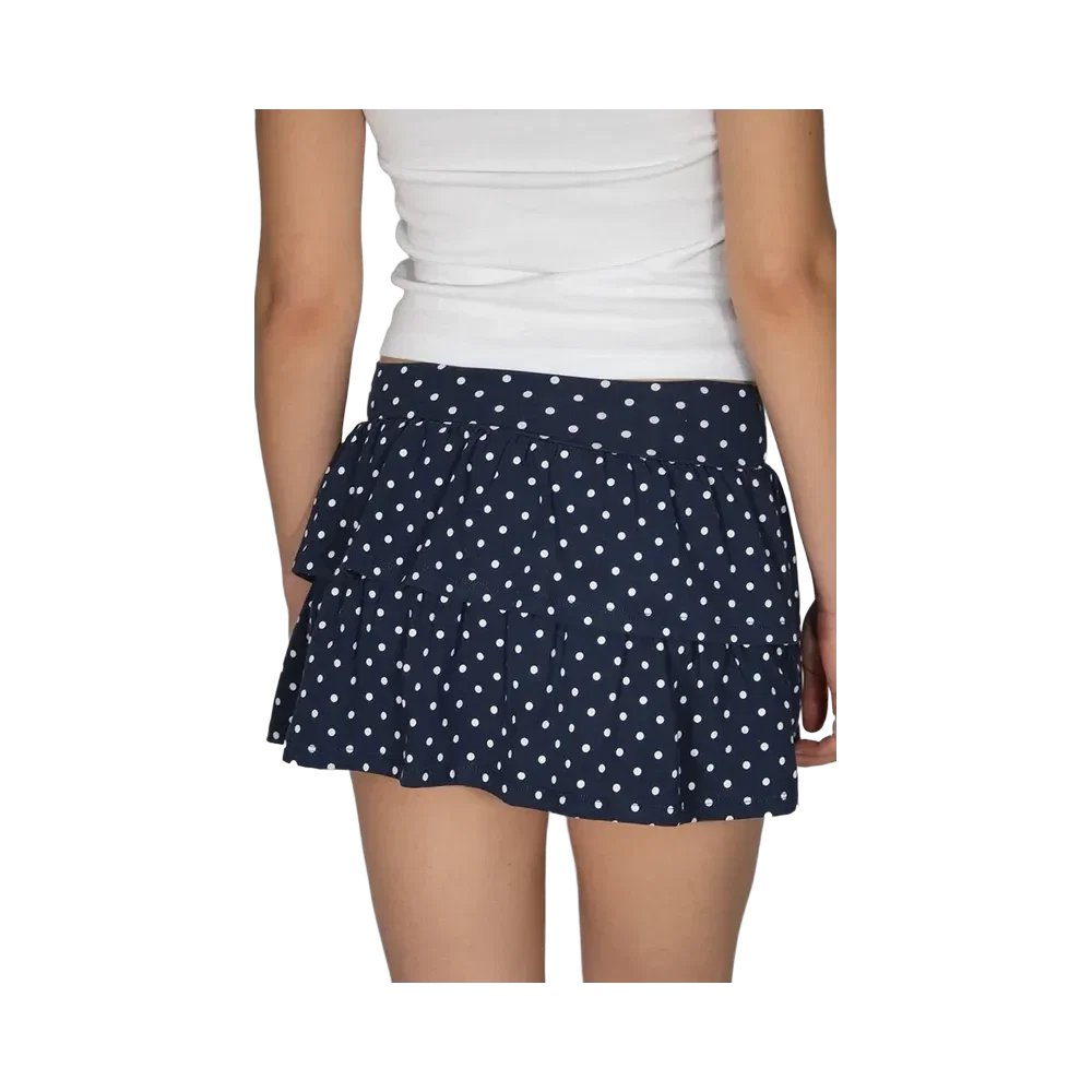 Subdued Mini Ruffle Skirt 'Polka Dots'
