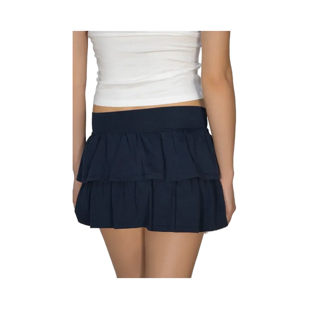 Subdued Mini Ruffle Skirt 'Blue'