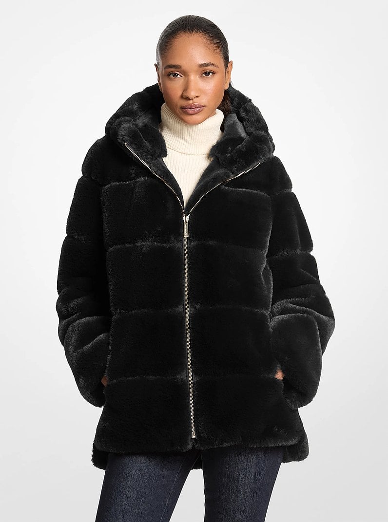 Faux Fur Hooded Coat
