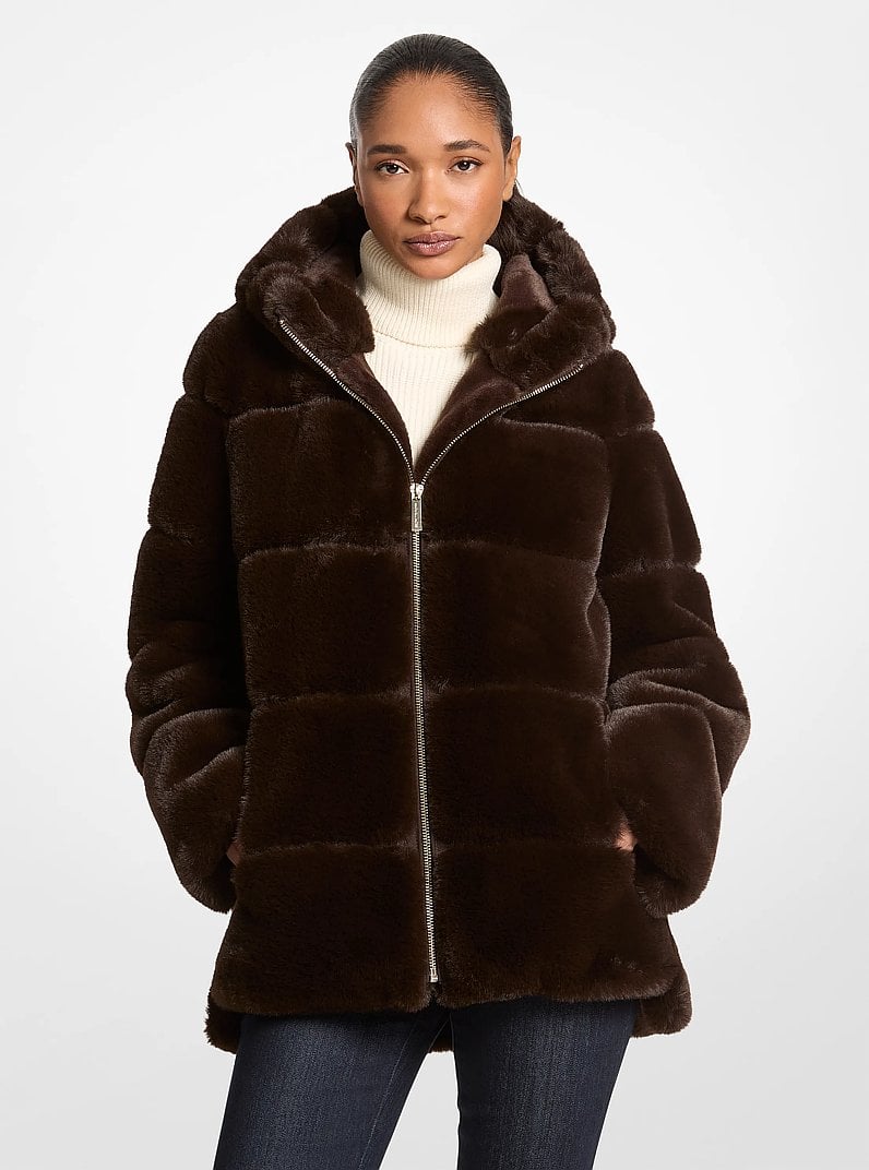Faux Fur Hooded Coat