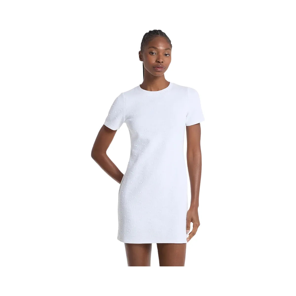 Michael Kors Logo Jacquard Dress White