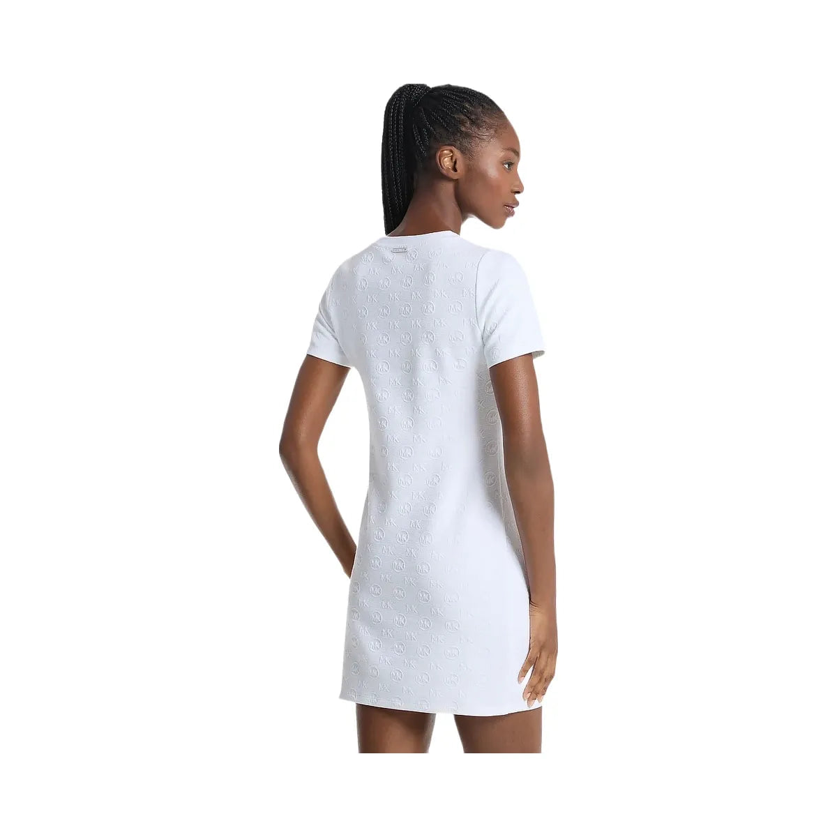 Michael Kors Logo Jacquard Dress White