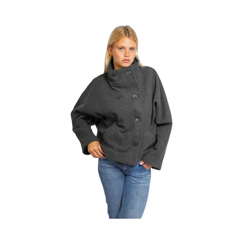 Subdued Double-Breasted Coat 'Grey'