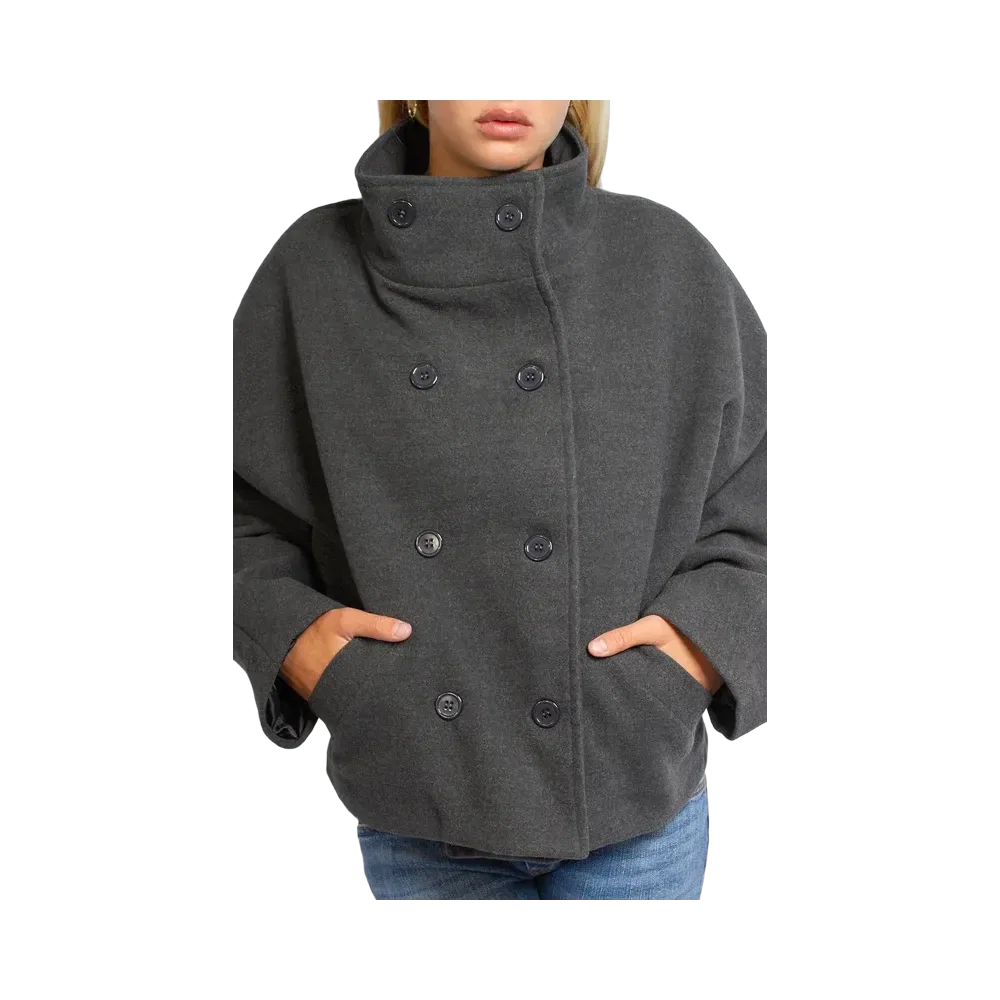 Subdued Double-Breasted Coat 'Grey'