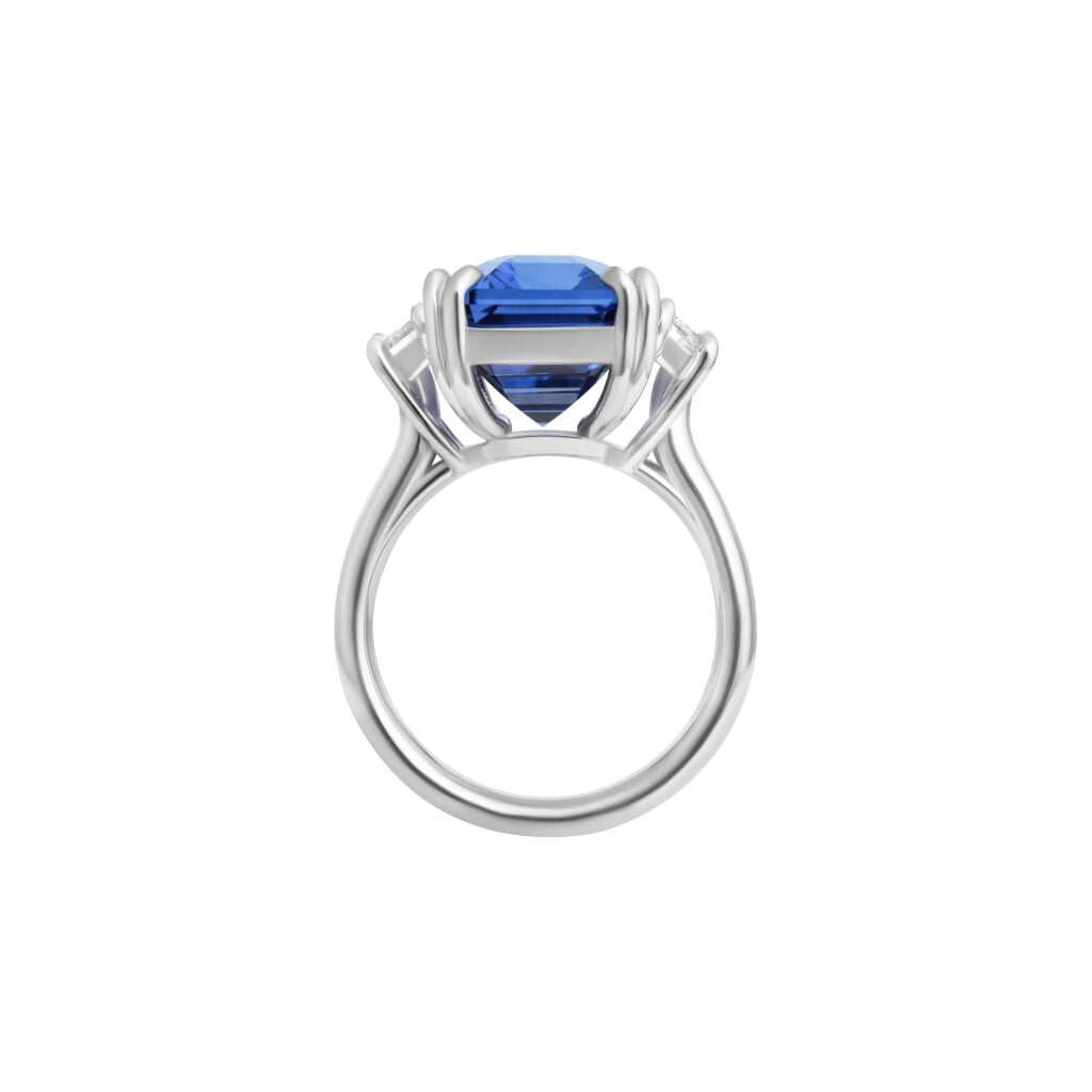 Platinum, 12.02ct Ceylon Sapphire and Diamond Ring