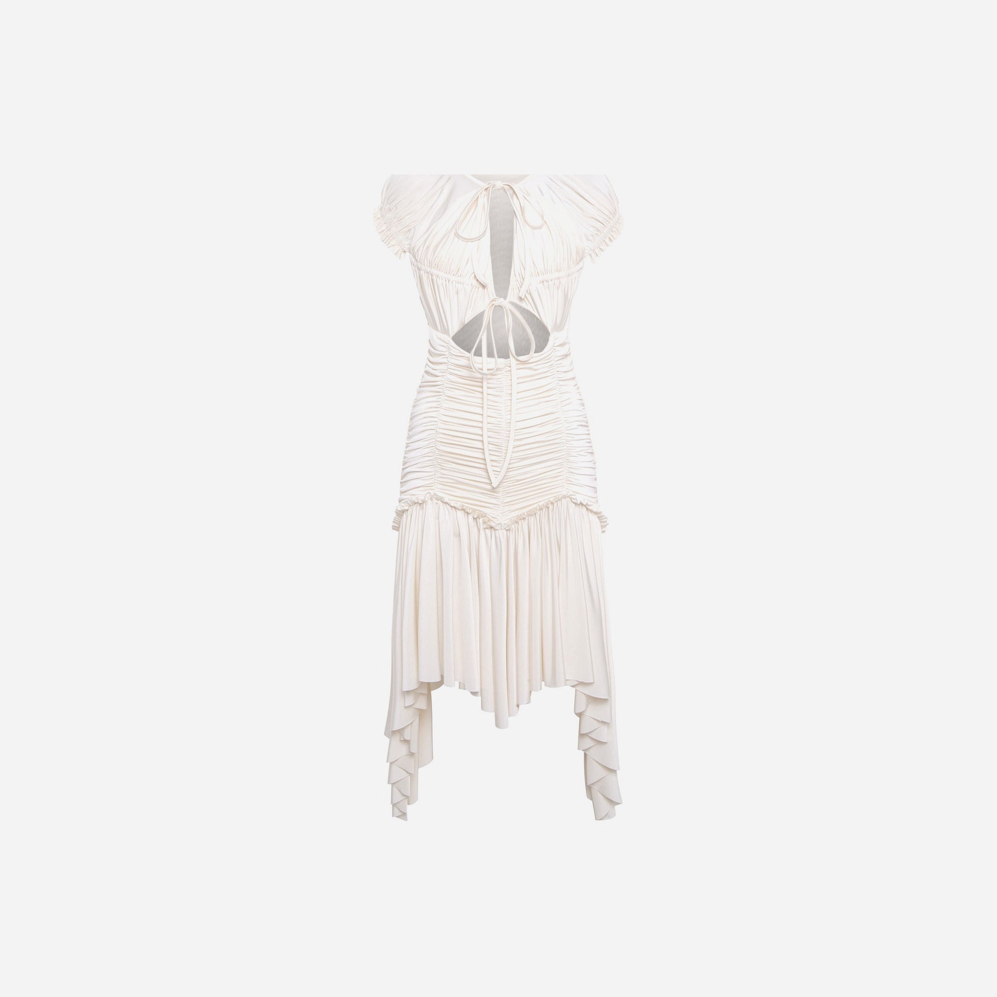 Siedres Penelope Ruched Asymmetric Jersey Dress - Ecru