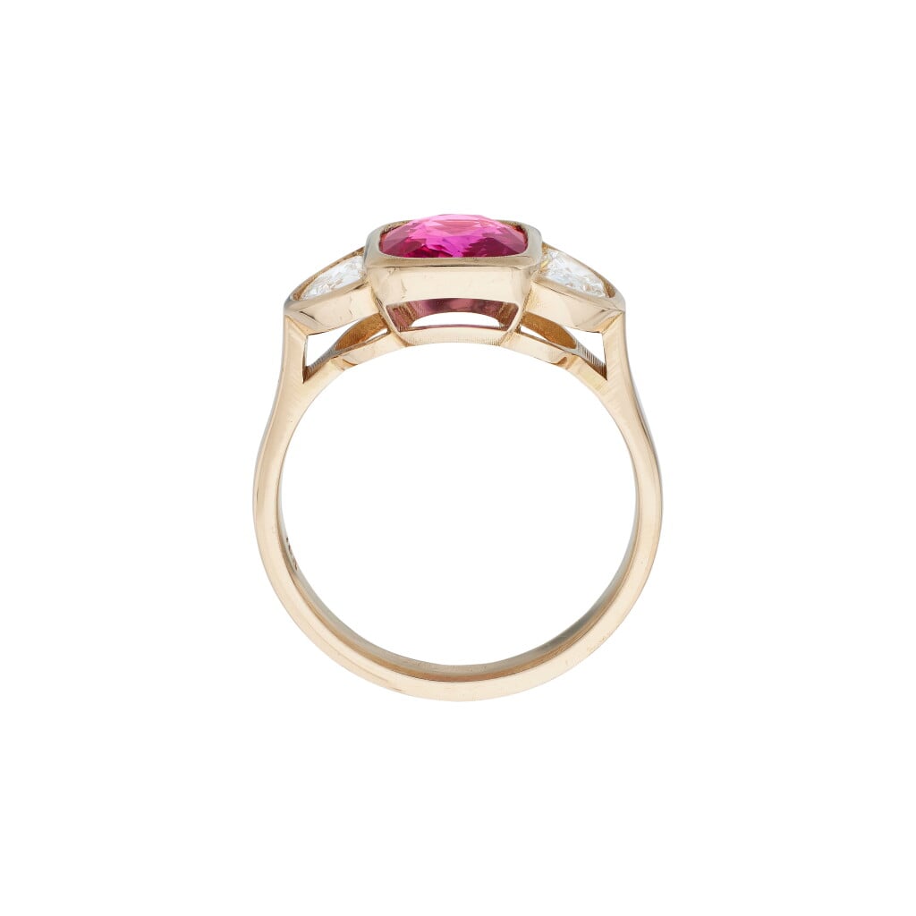 Rose Gold, 2.01ct Madagascar Pink Sapphire and Diamond Ring