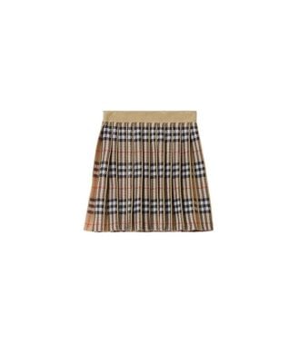 Burberry Girls' Pleated Check Wool Blend Skirt - Little Kid, Big Kid – image 2 of 2
