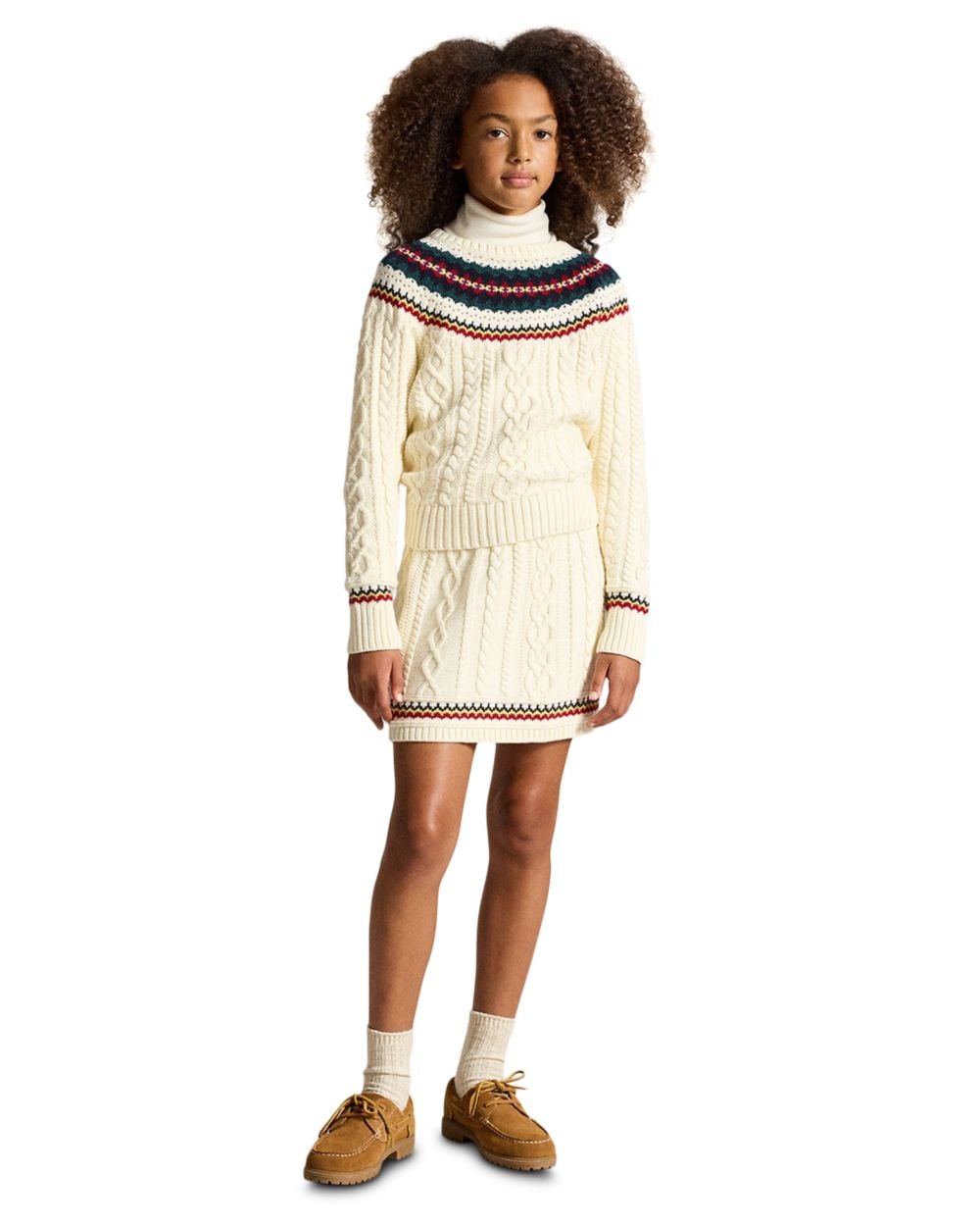 Polo Ralph Lauren Girls' Fair Isle Cotton Sweater & Skirt - Big Kid Polo Ralph Lauren Girls' Fair Isle Cotton Sweater & Skirt - Big Kid