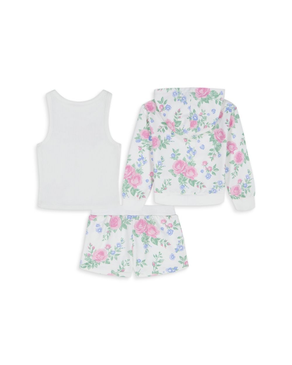 Juicy Couture Girls' French Terry Zip Hoodie, Tank Top & Shorts Set - Little Kid Juicy Couture Girls' French Terry Zip Hoodie, Tank Top & Shorts Set - Little Kid