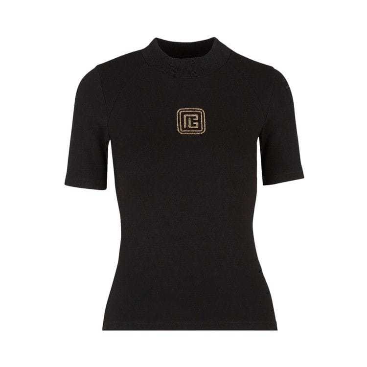 Balmain Raglan Retro PB T-Shirt Noir/Or