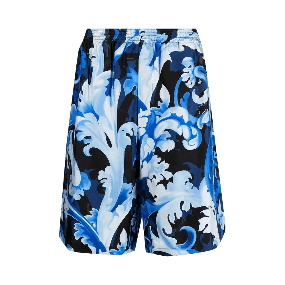 Versace Baroque Print Shorts Blue