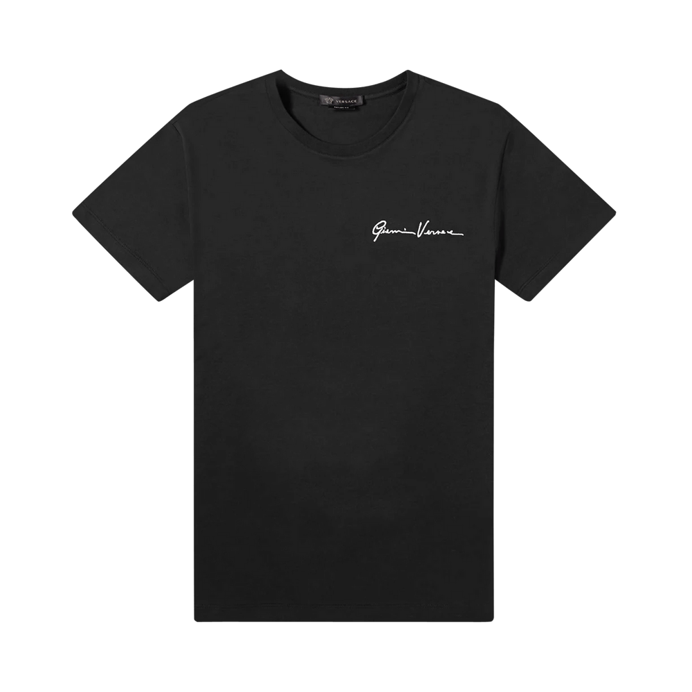 Versace GV Signature Embroidered T-Shirt Black