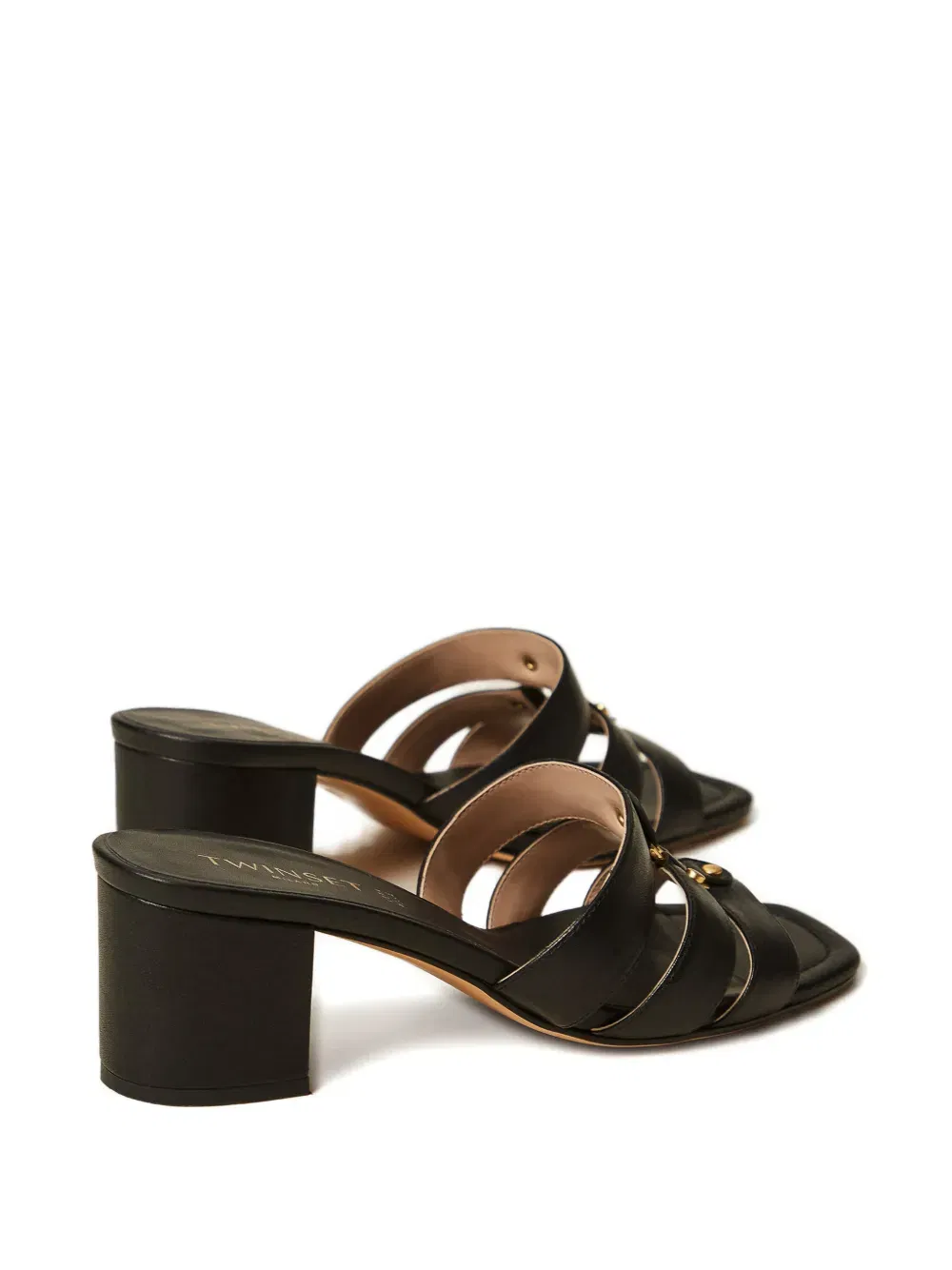 logo-detail leather sandals