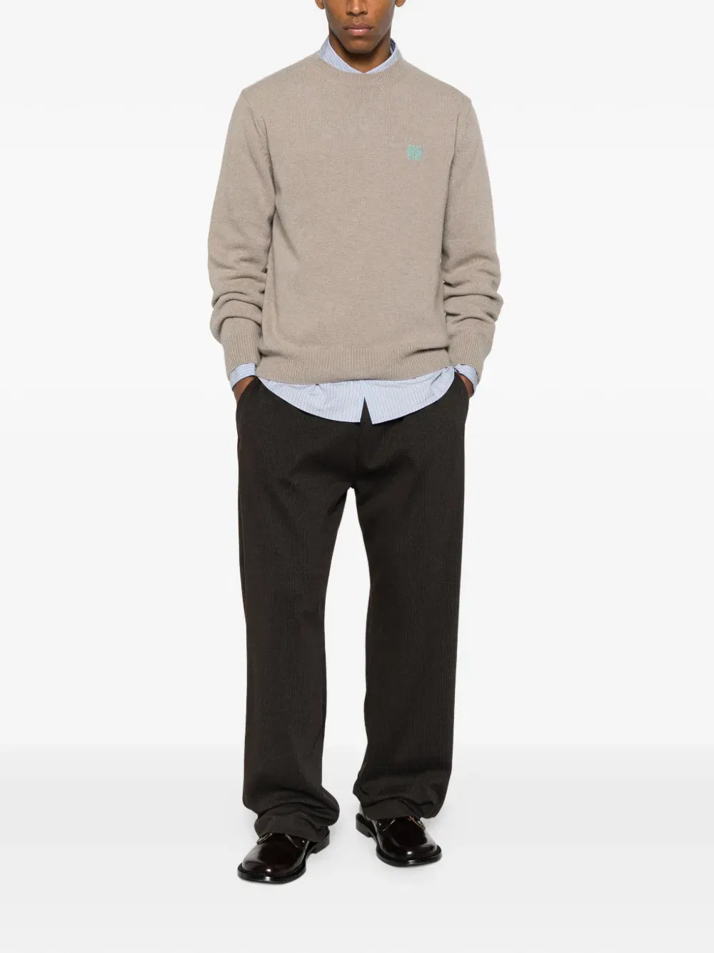 logo-embroidered crew-neck sweater