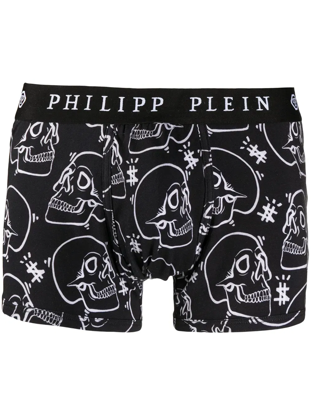 Outline skull-print boxers