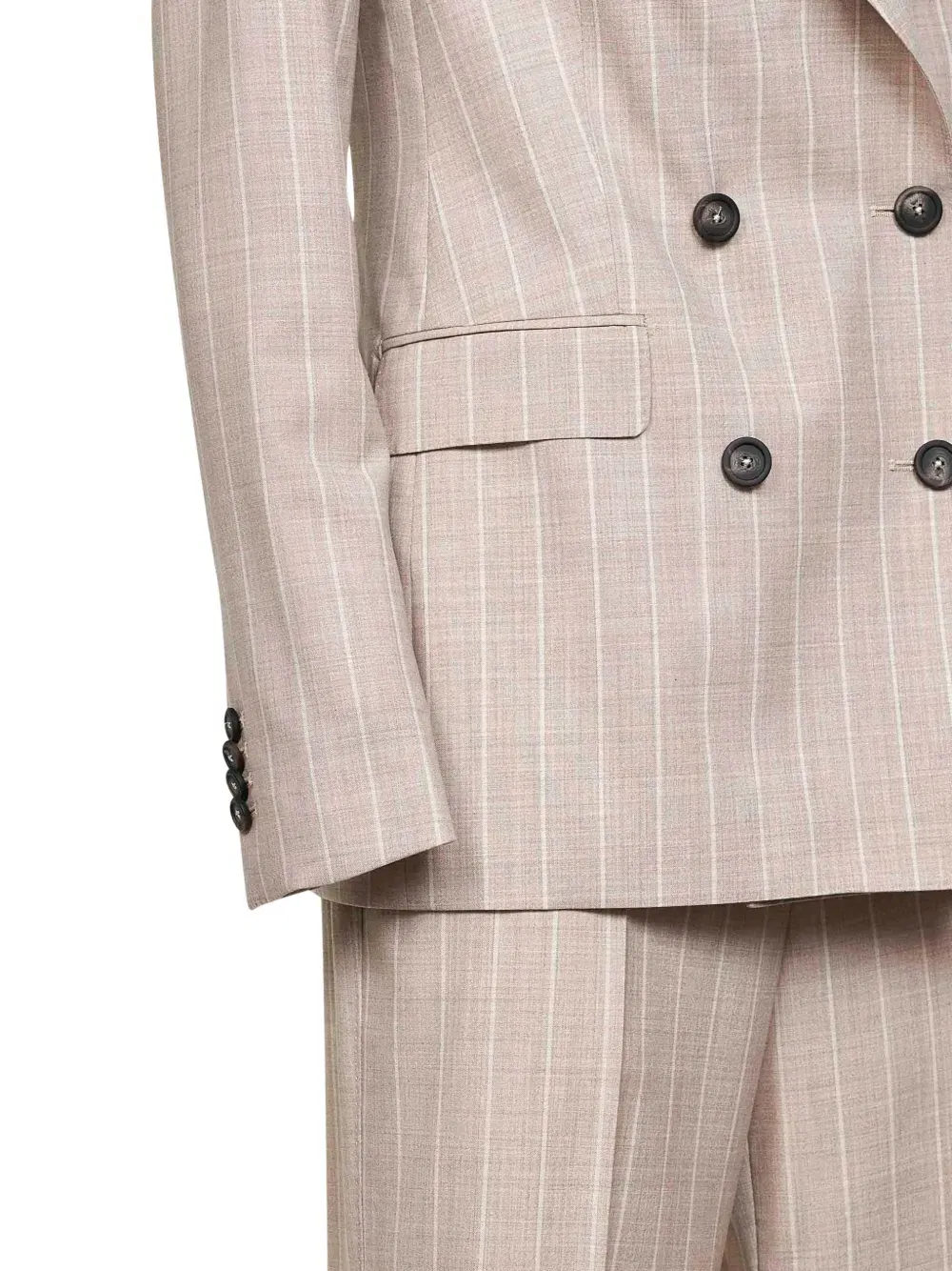 pinstriped double-breasted suit