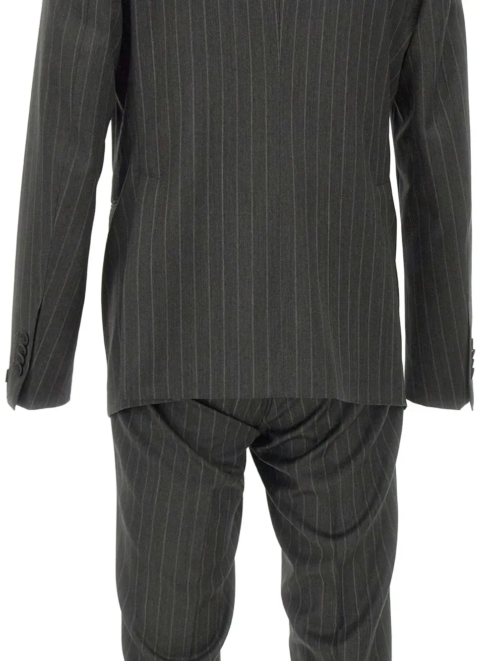 pinstriped double-breasted suit