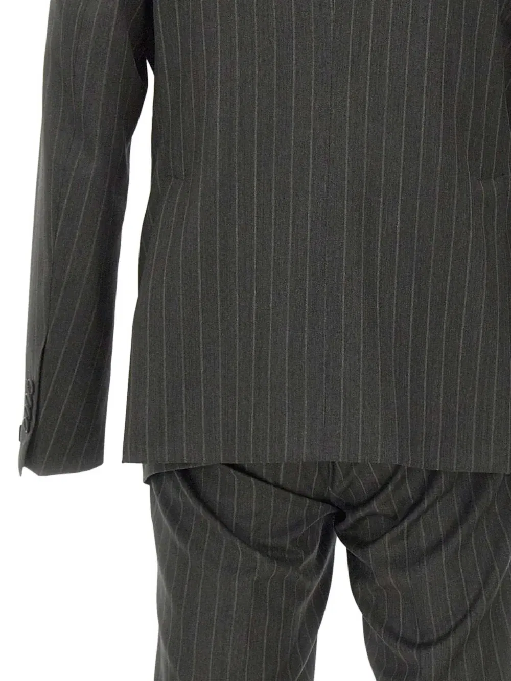 pinstriped double-breasted suit