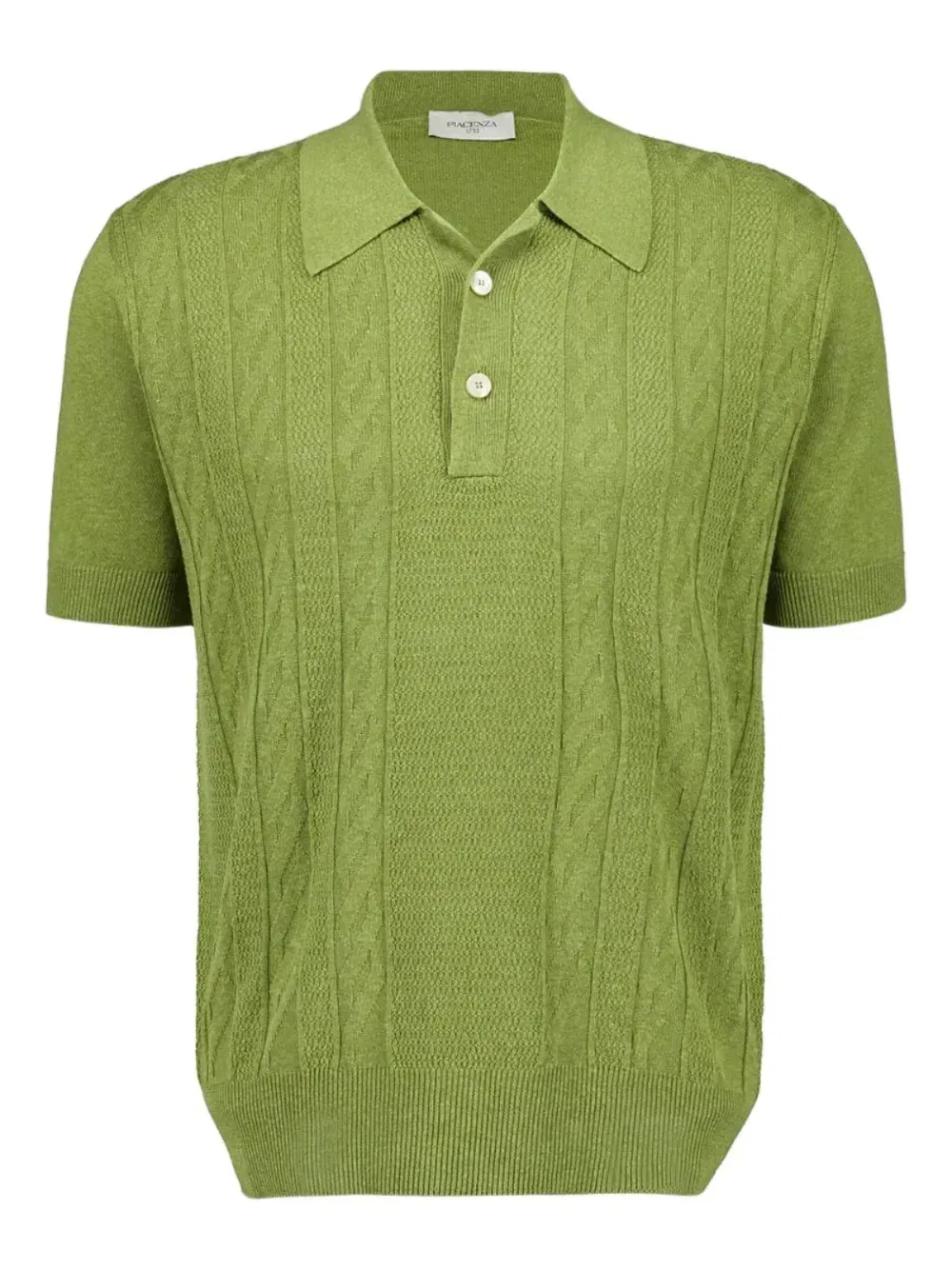 cable-knit polo shirt