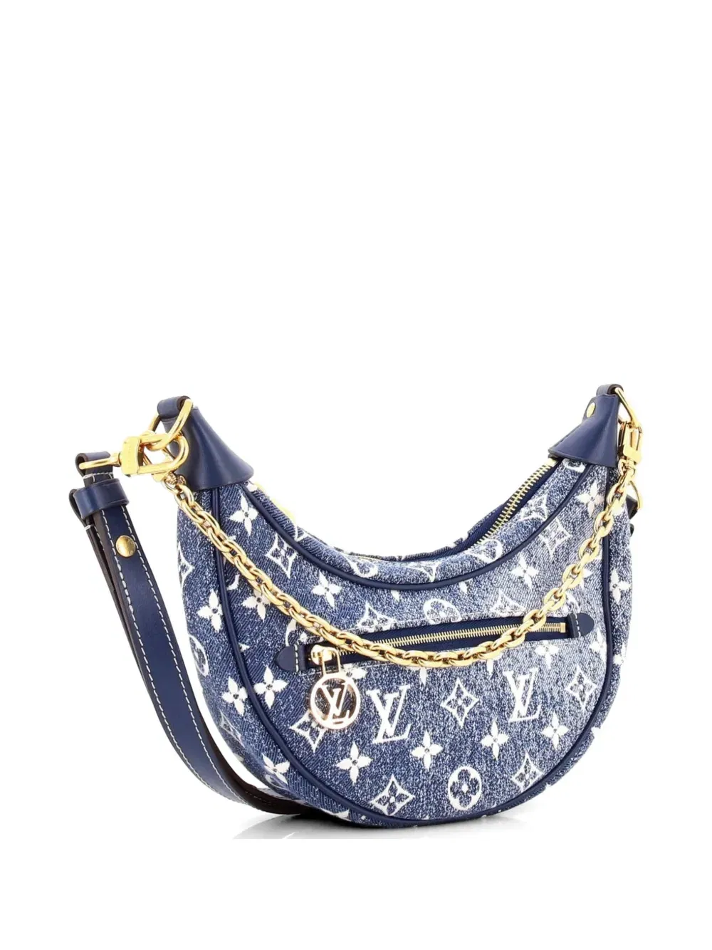 Loop Handbag Monogram Jacquard Denim hobo bag