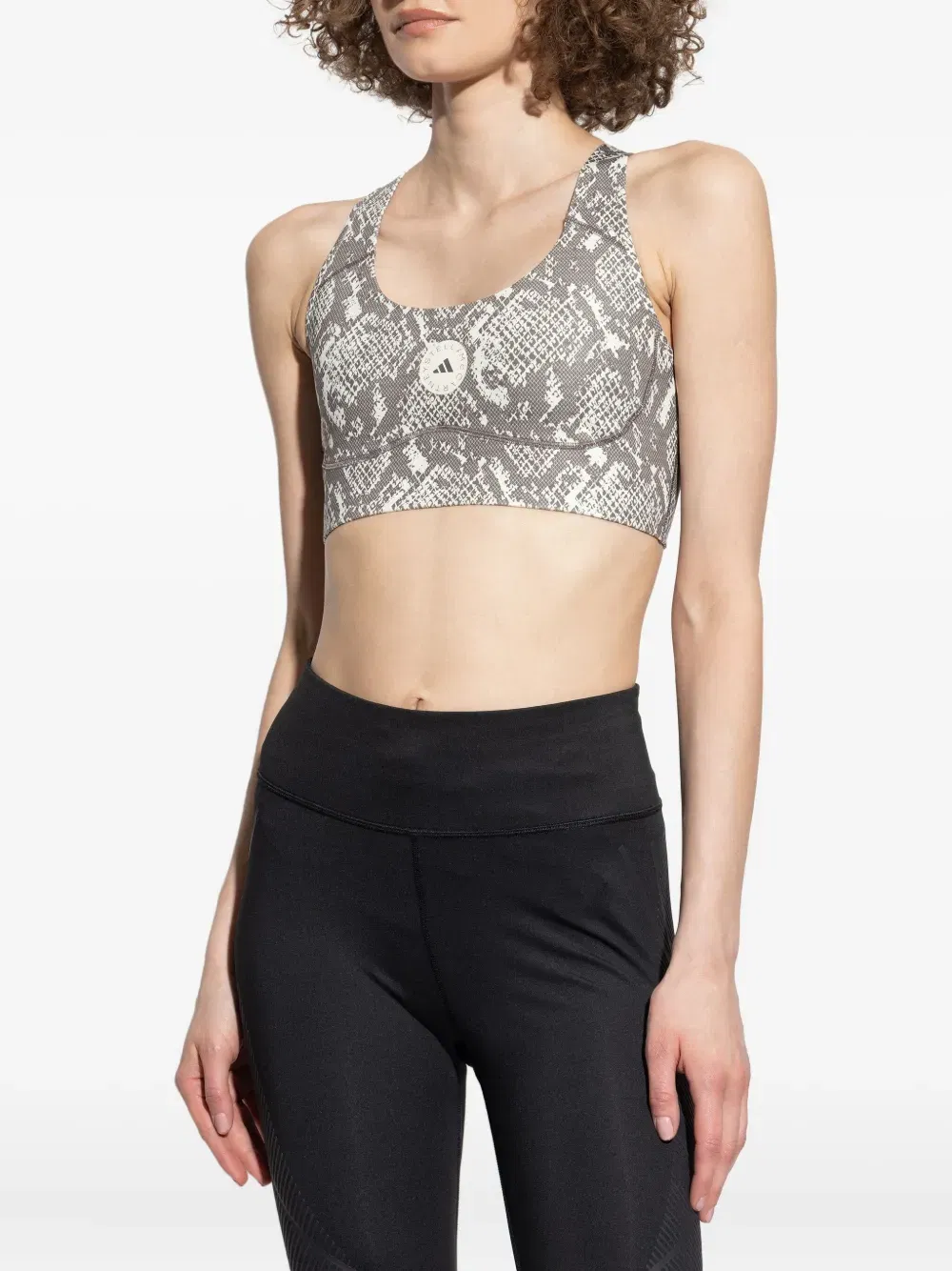 racer-back snake-print sports bra