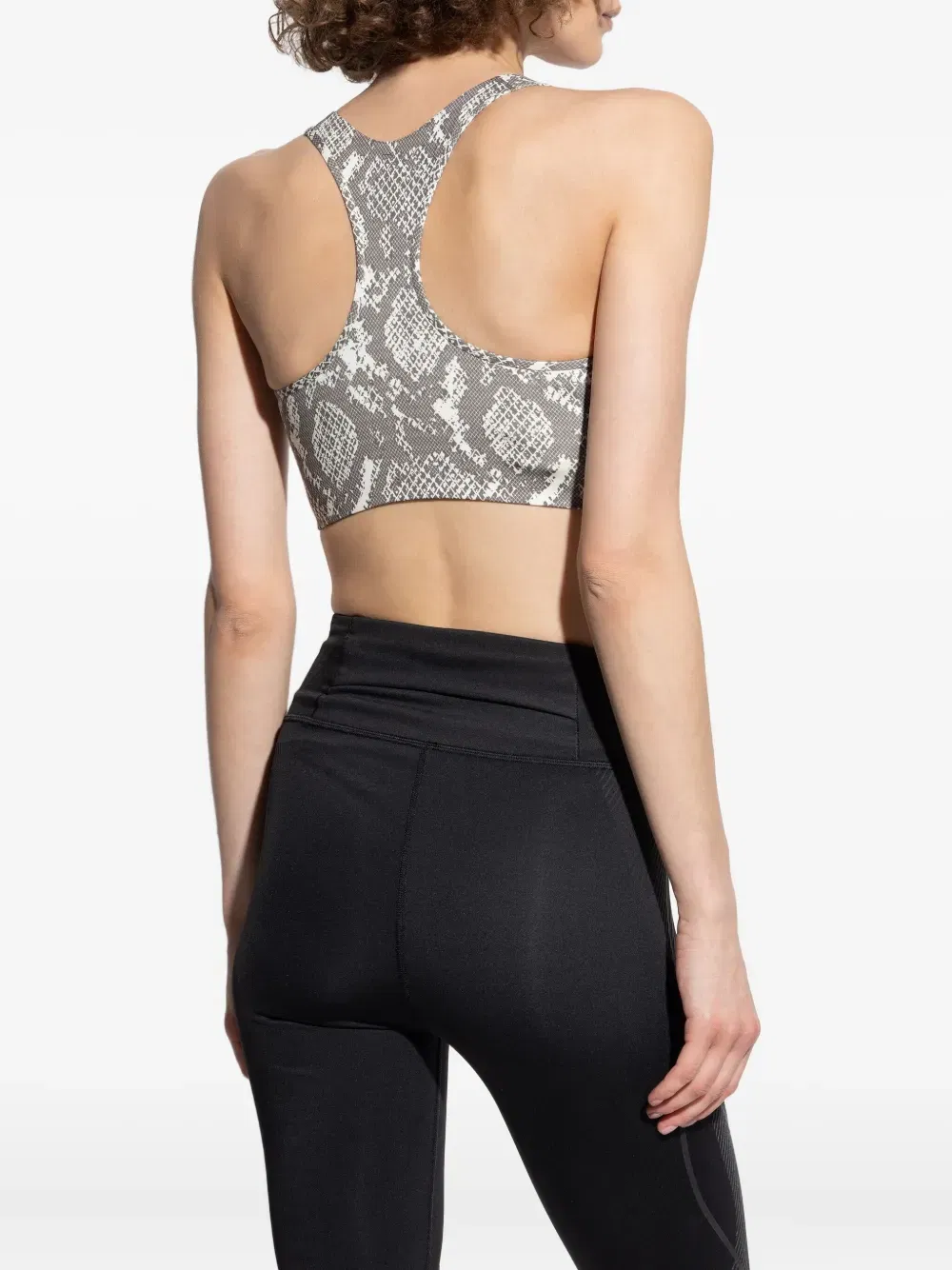 racer-back snake-print sports bra