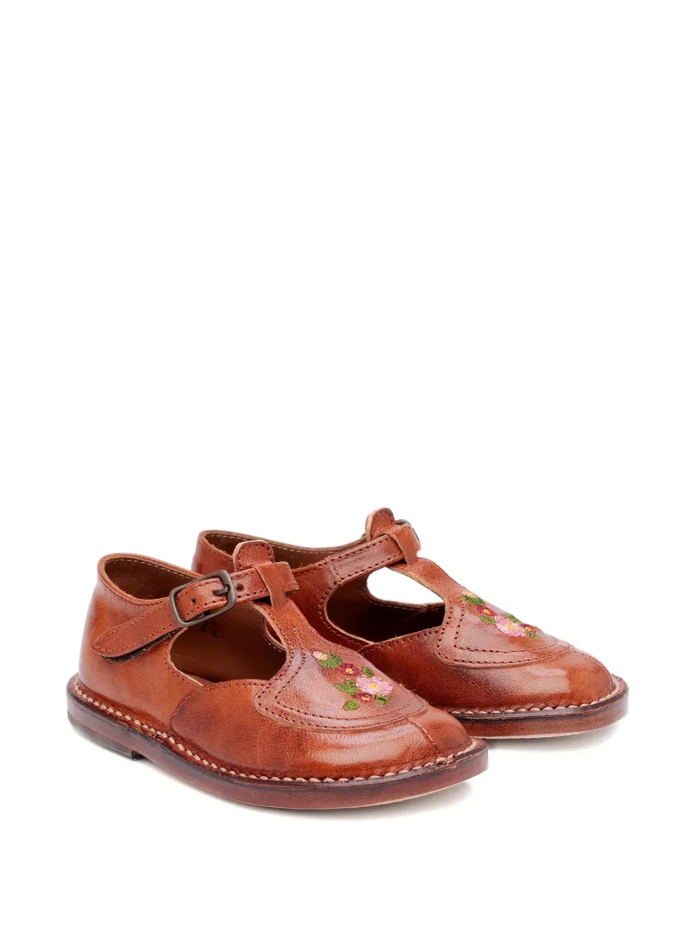 floral-embroidered shoes