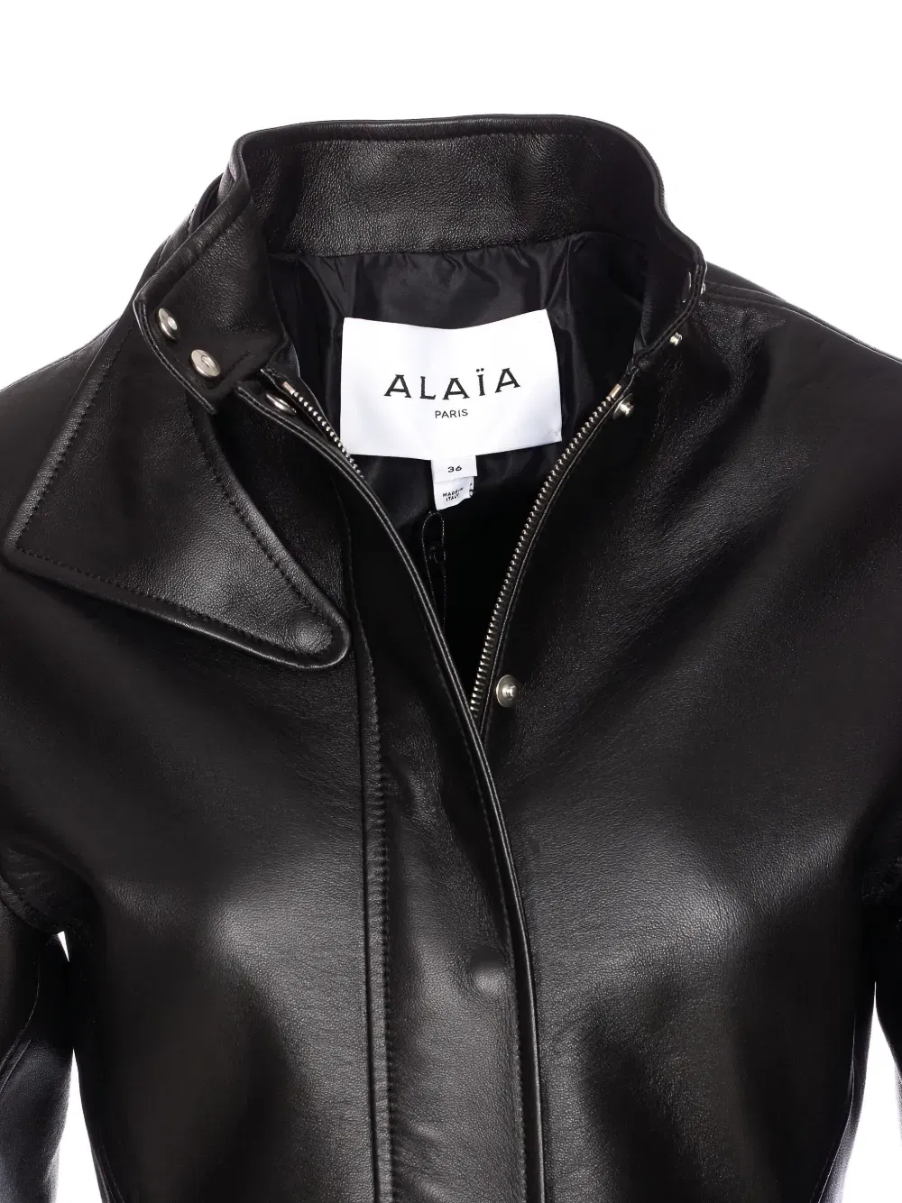 peplum leather jacket