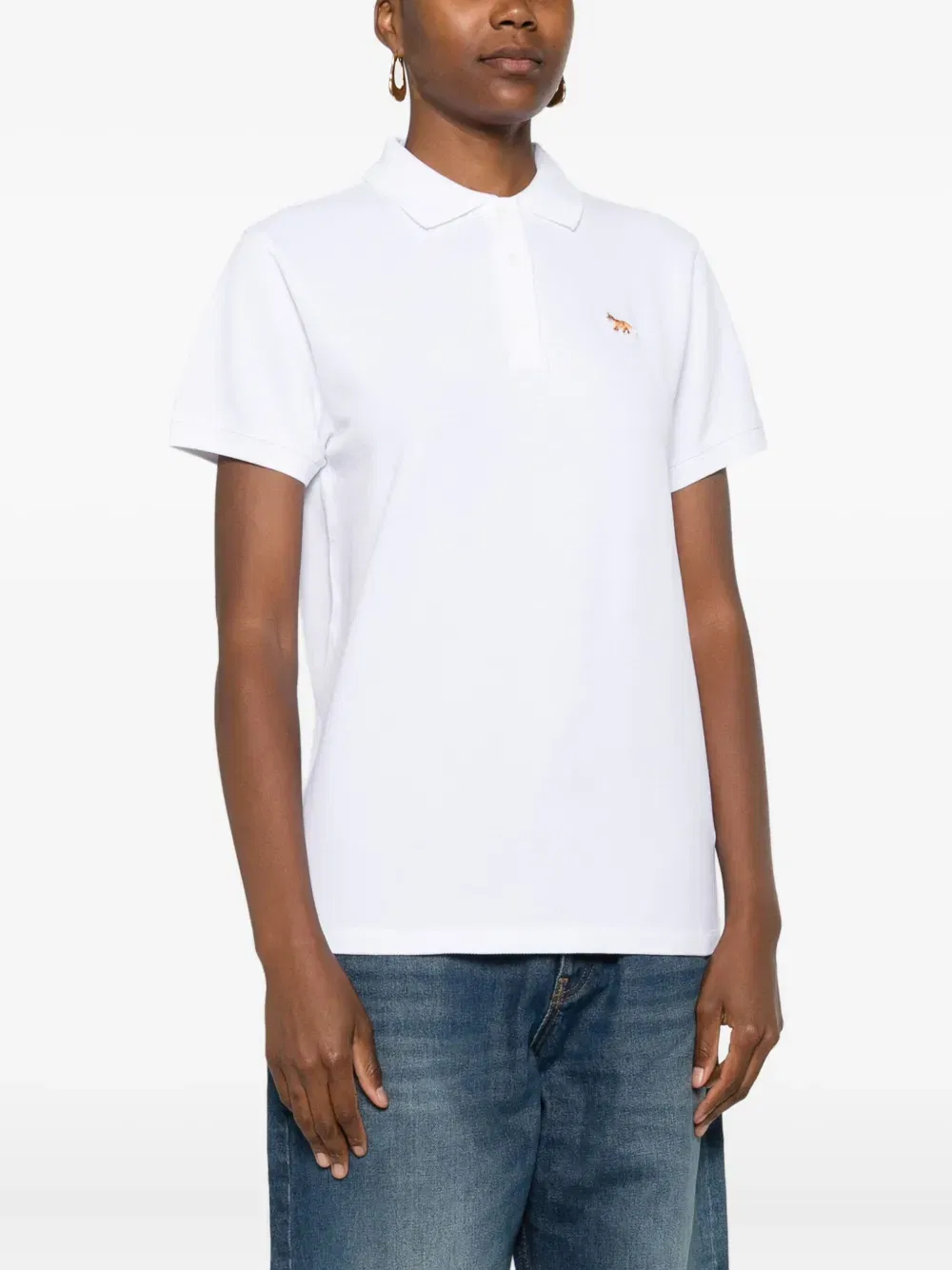 fox-embroidered polo shirt