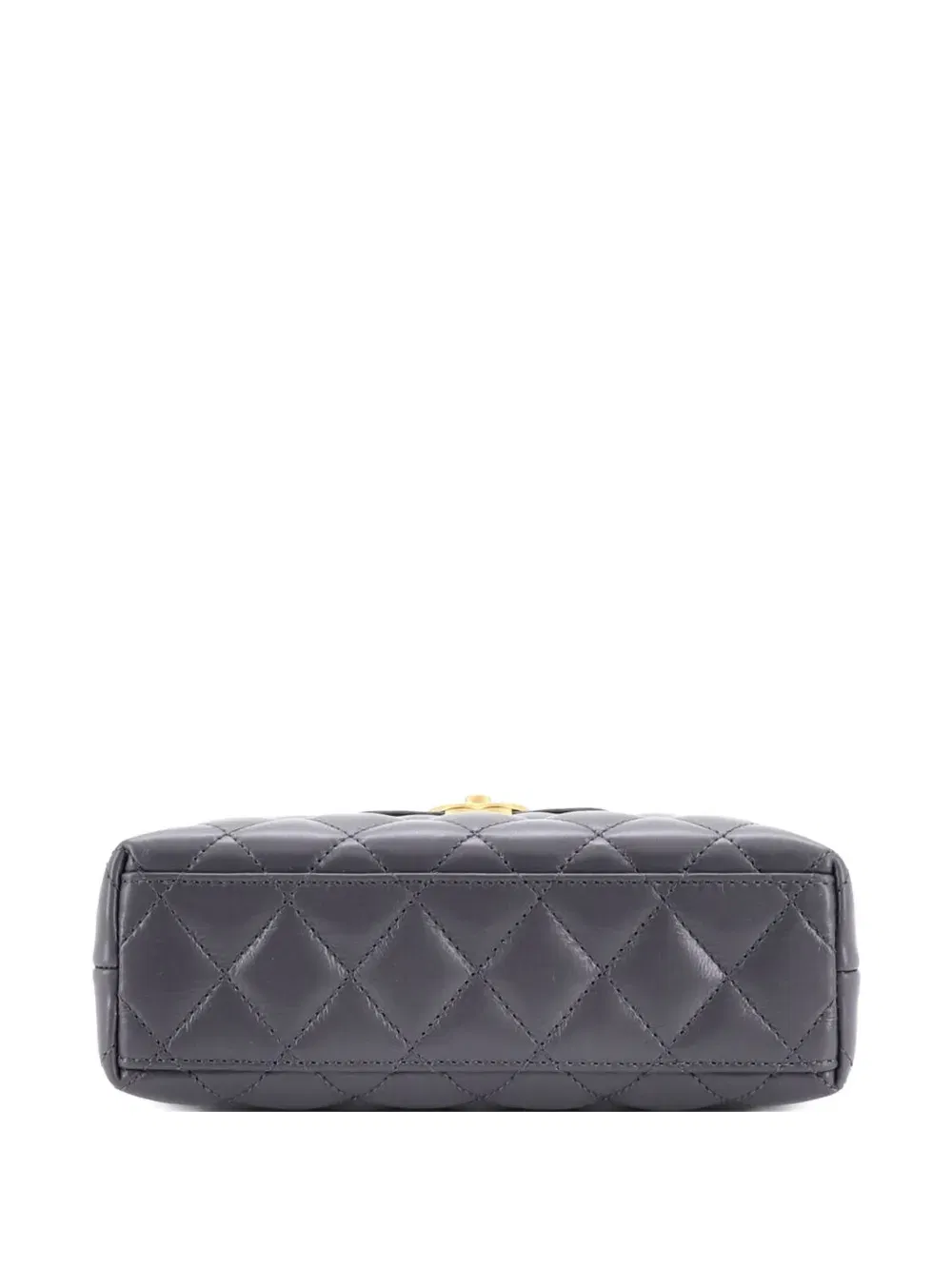 Kelly Top Handle Shopping Bag Quilted Shiny Aged Calfskin Mini satchel