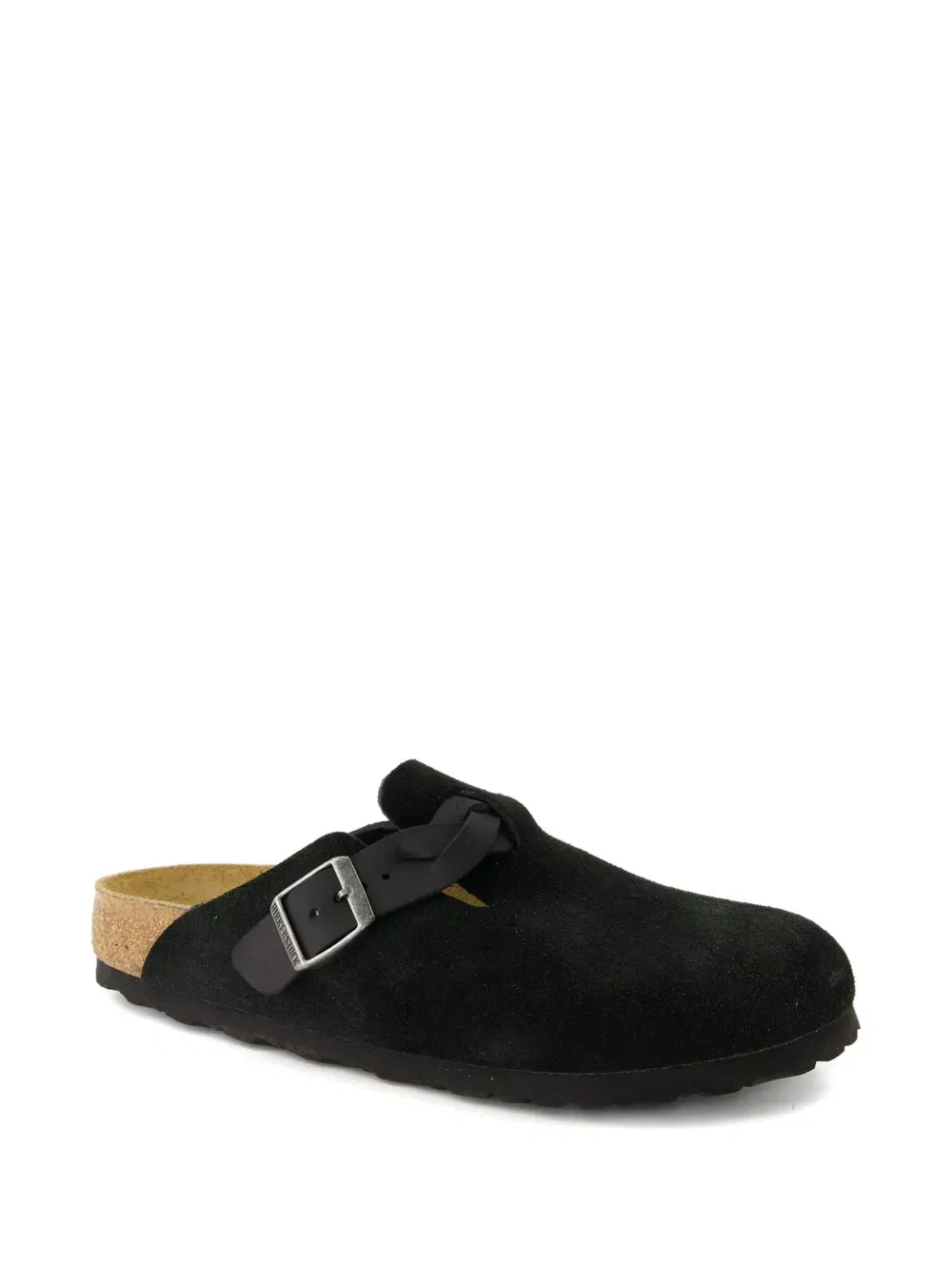 Boston braided-strap leather mules