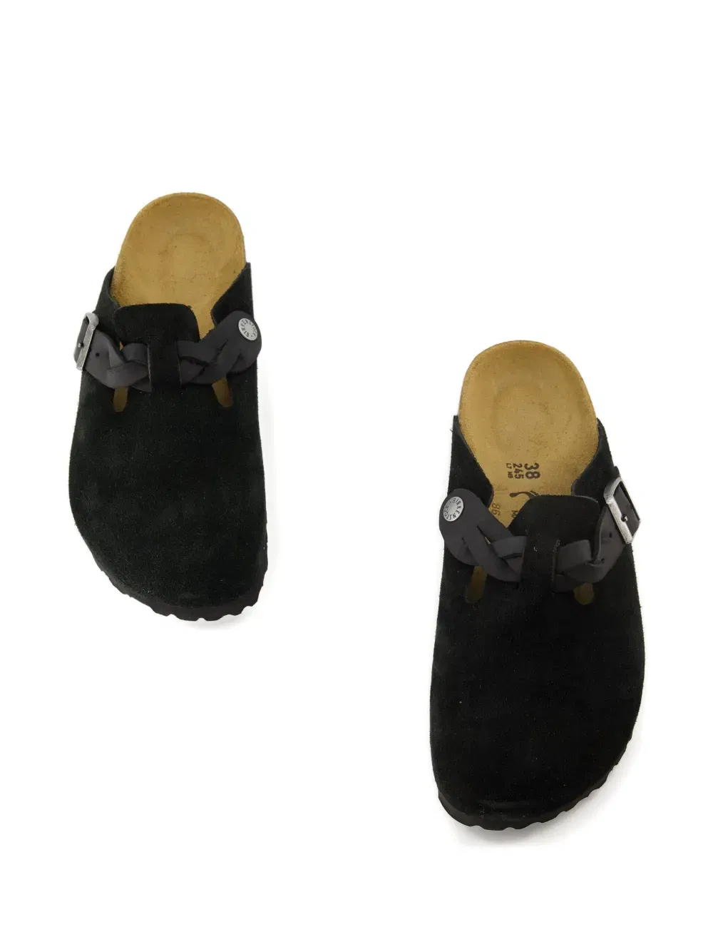 Boston braided-strap leather mules