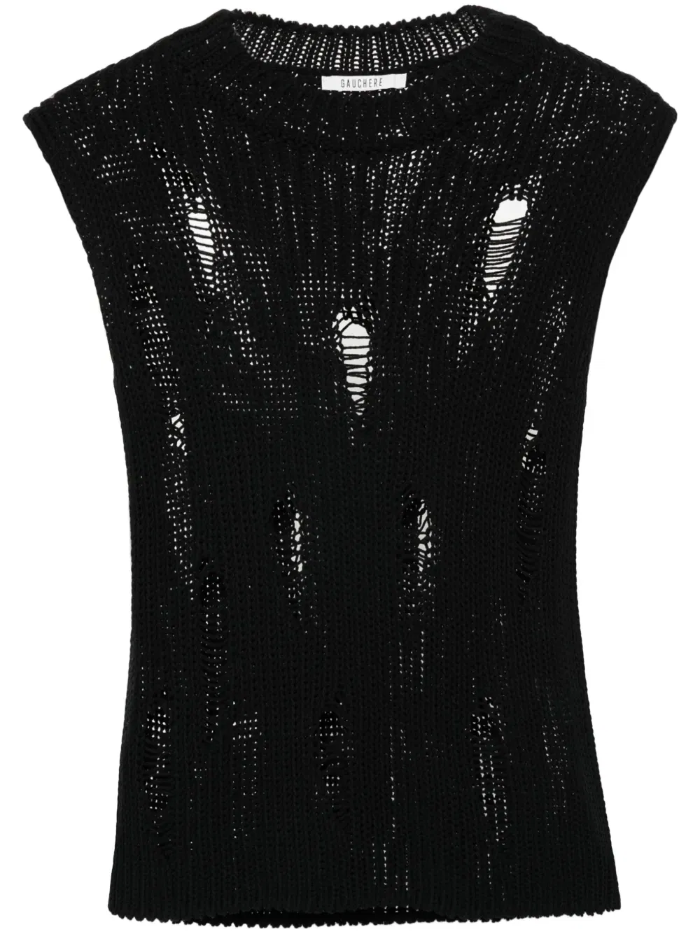 distressed cotton vest