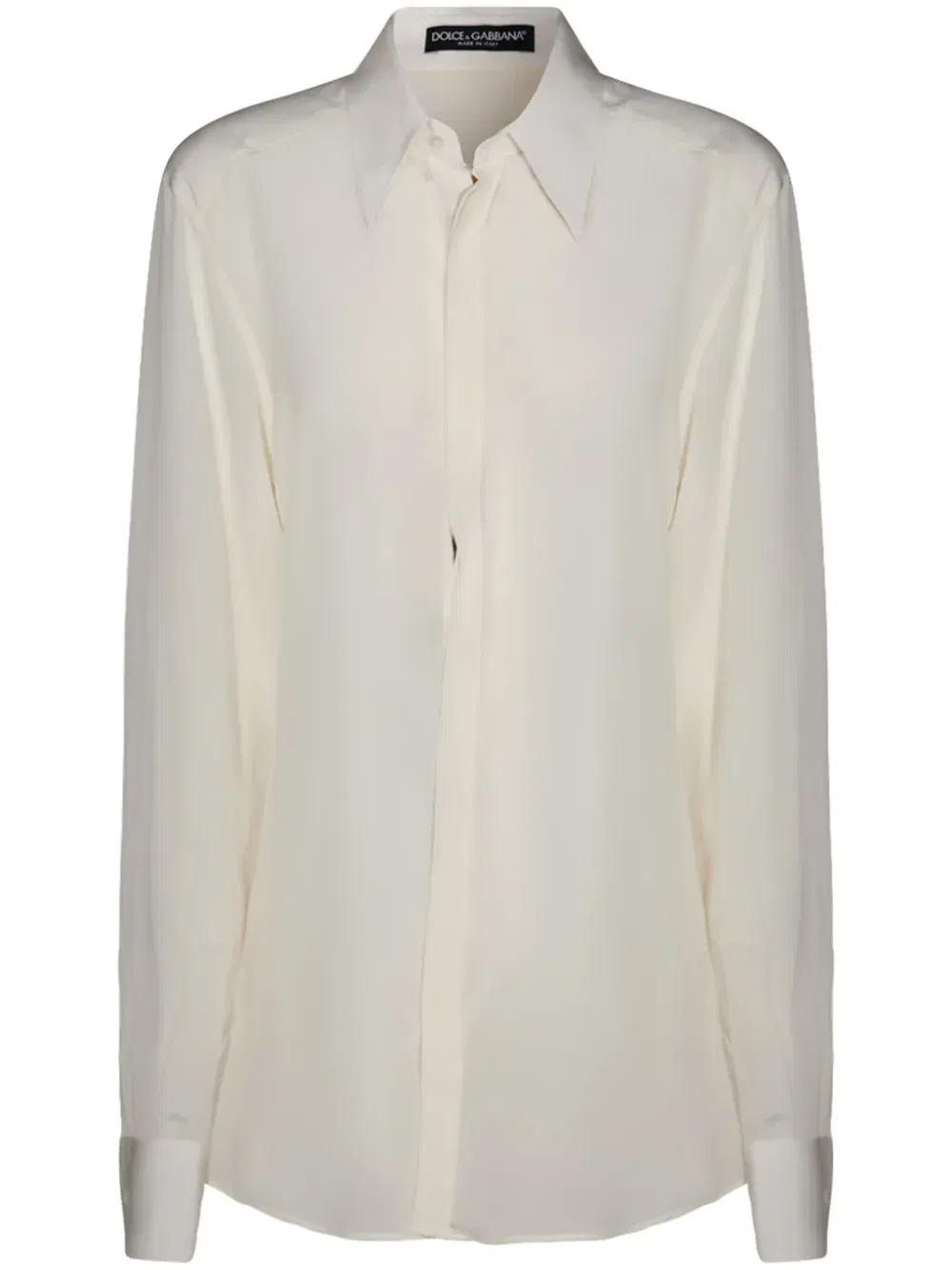 concealed fastening silk shirt