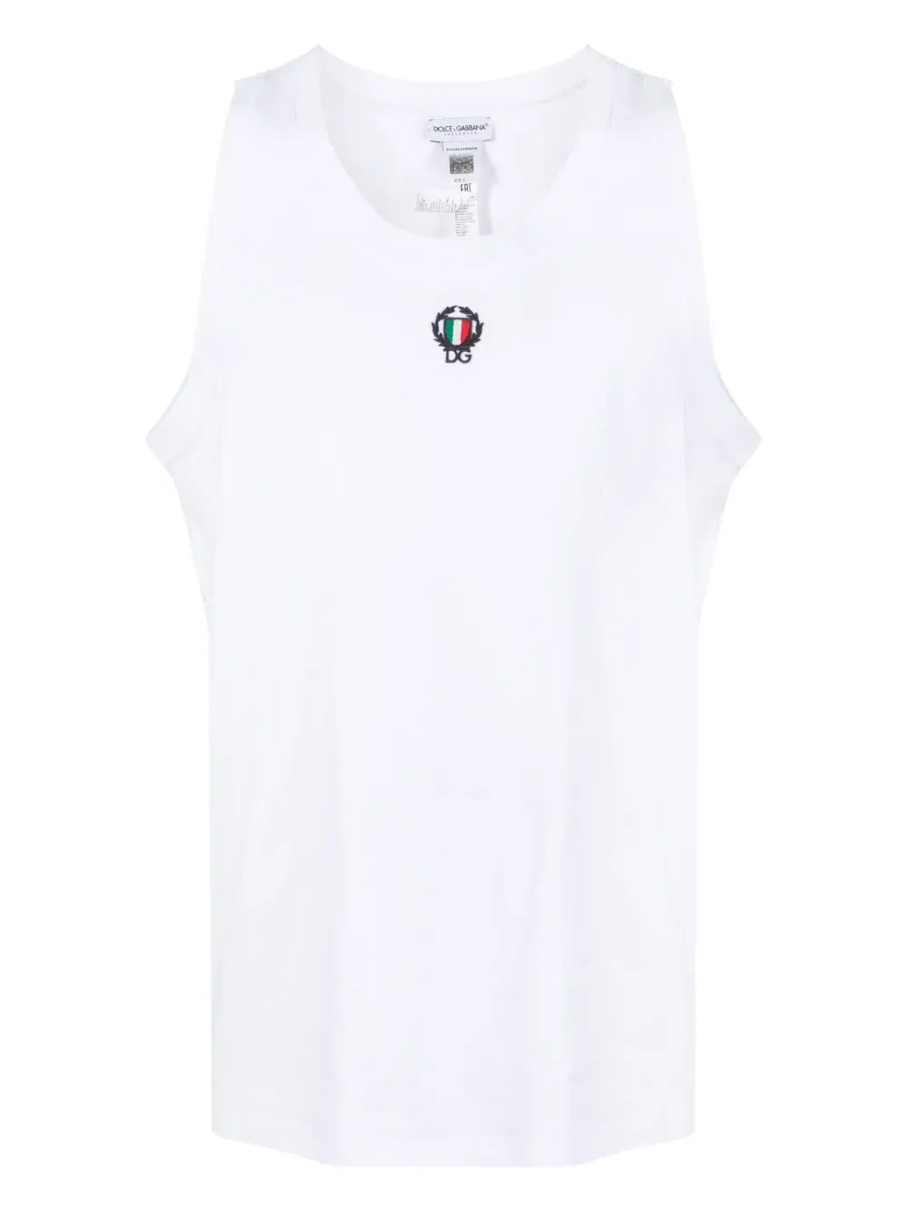logo-embroidered tank top