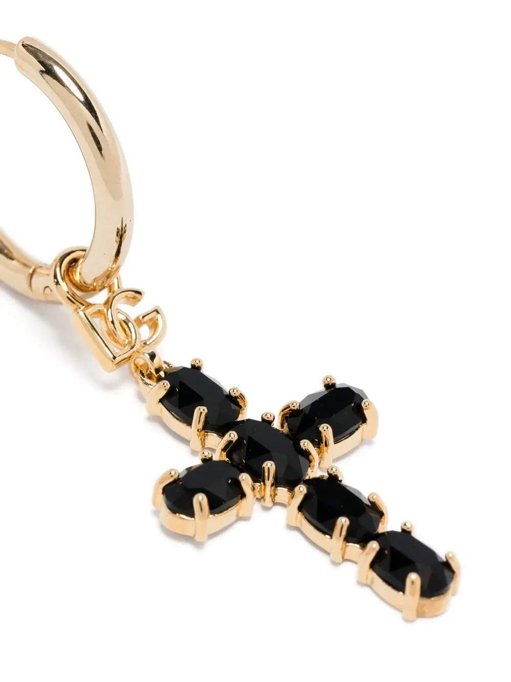 cross-charm drop earrings